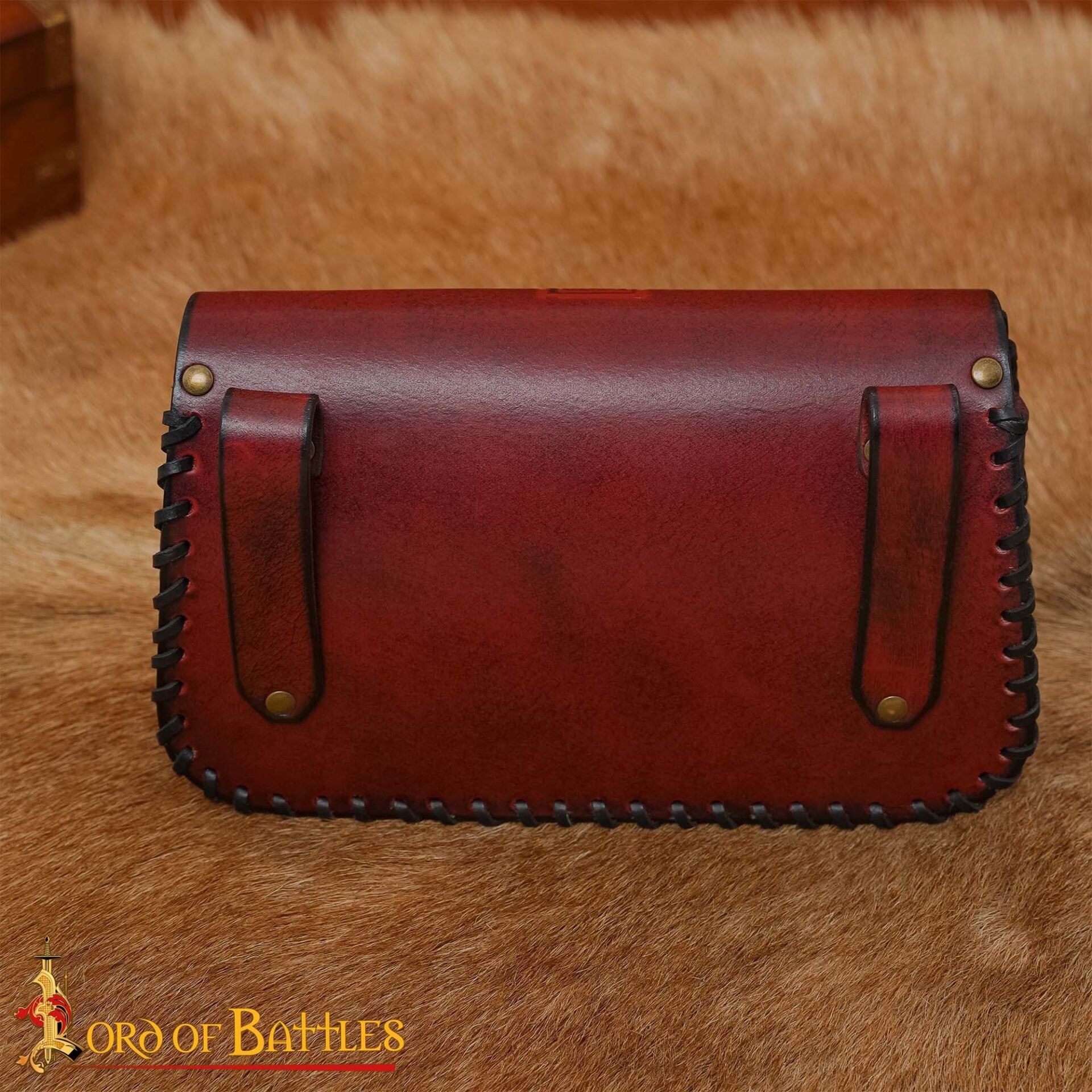 Bolsa de cinturón medieval de cuero genuino con cruz celta grabada — hecha a mano - imagen 18