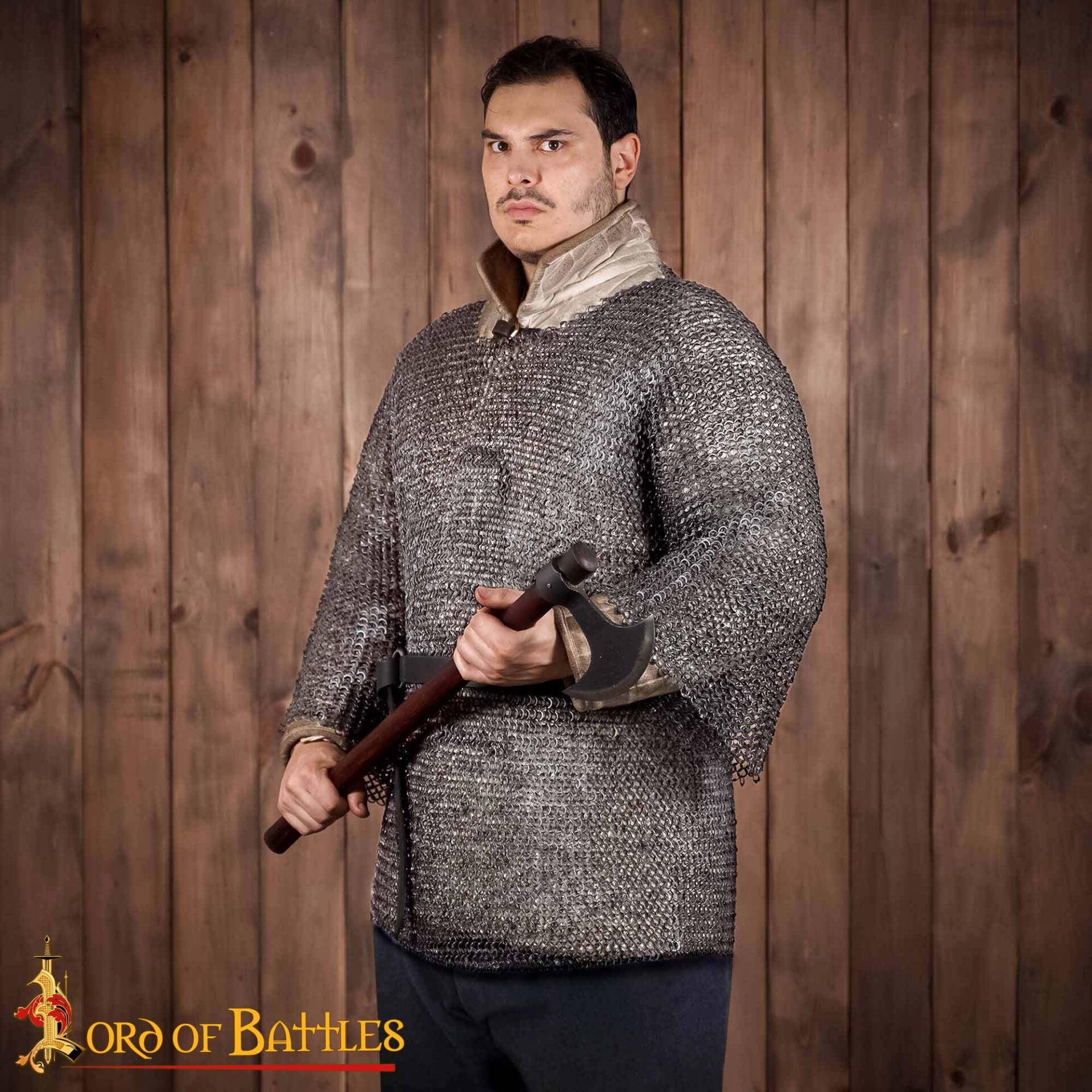 Haubergeon de malla, mangas medias, anillas 9 mm remachadas - 18 gauge - imagen 5