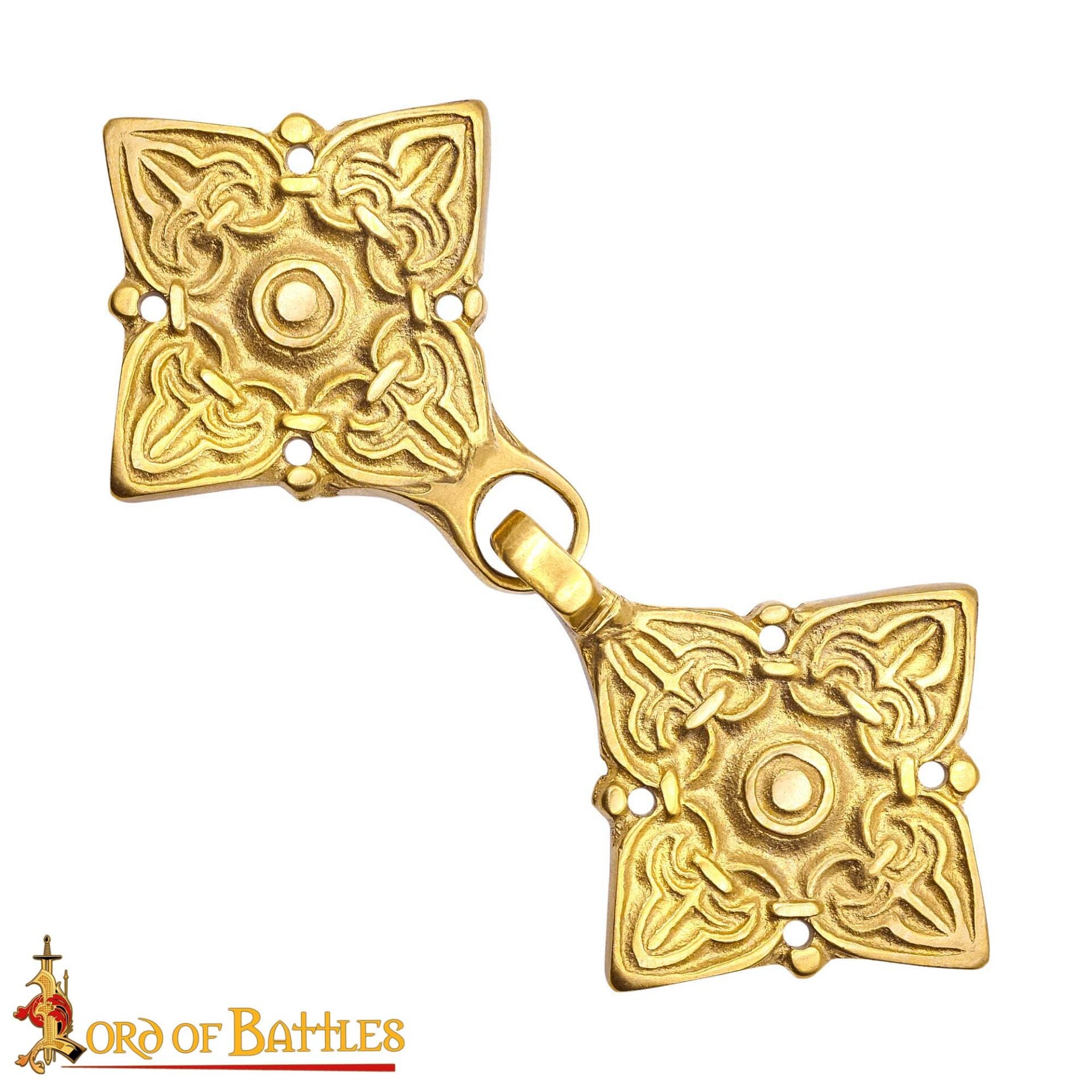 Imagen única de: Broche de Latón Fundido para Caftán o Capa Vikinga / Rusa Histórica