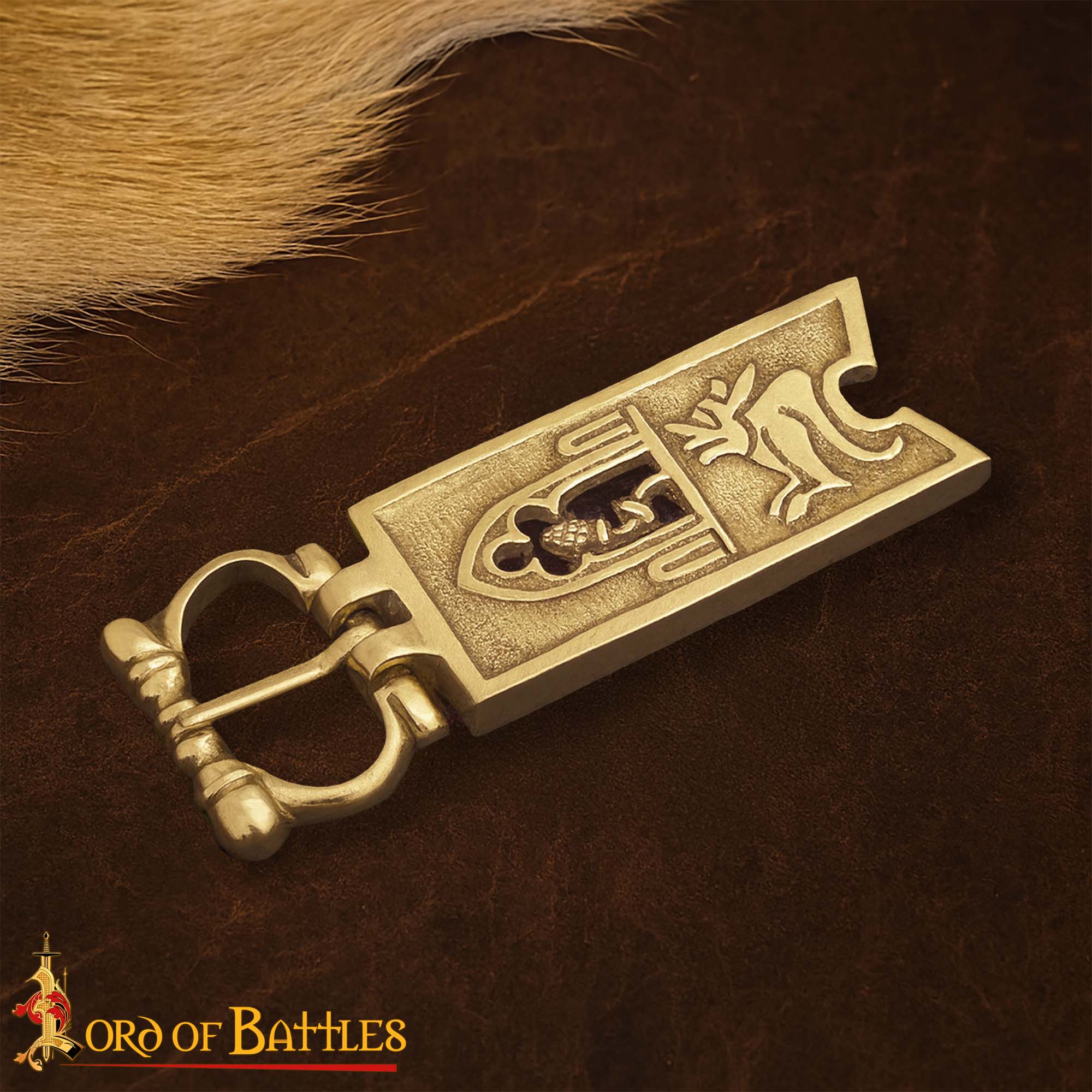 Hebilla Medieval de Latón con Cardo Cerrado - Accesorio para Cinturón Macizo - Imagen 1