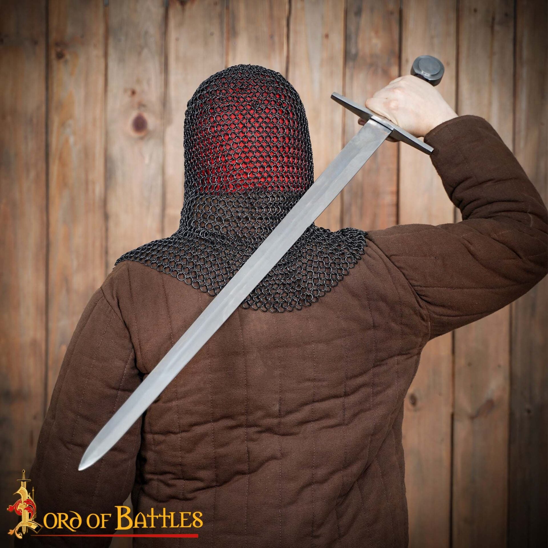 Capucha de malla medieval 10 mm — acero 16 gauge para LARP y cosplay - imagen 13