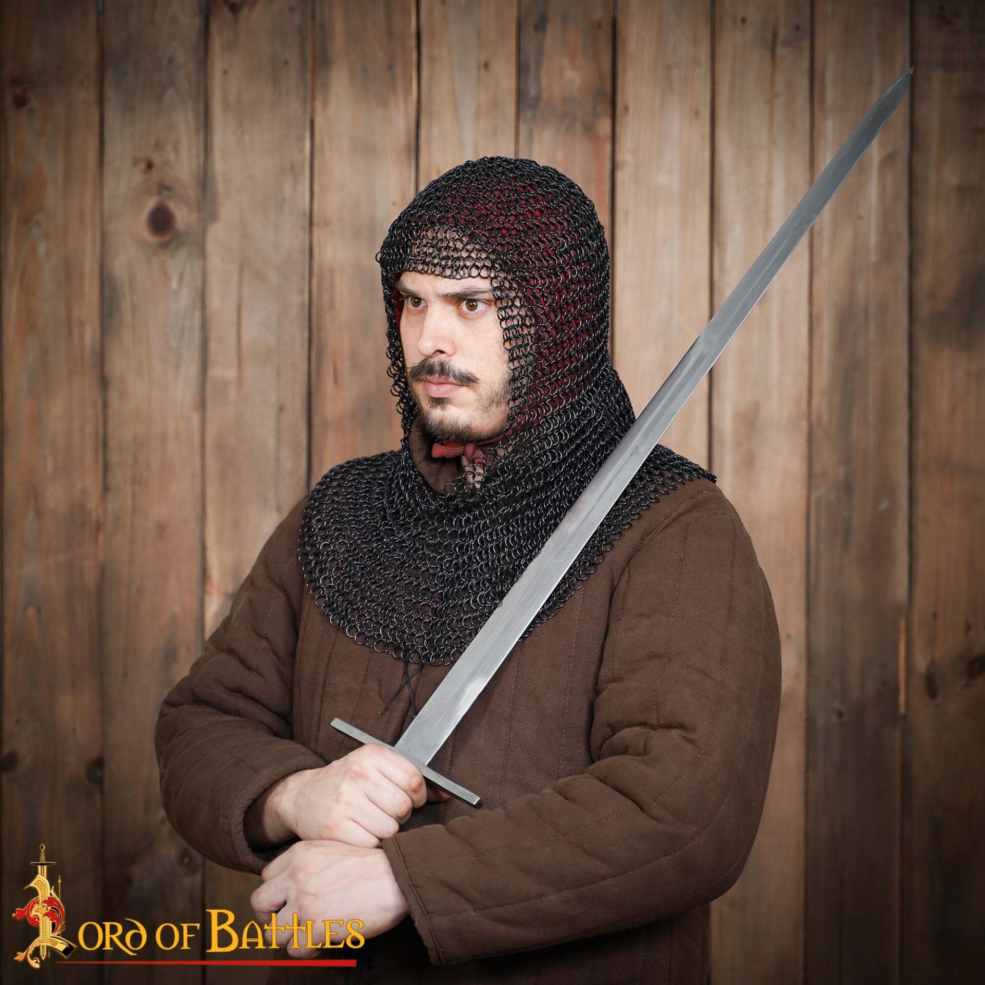 Capucha de malla medieval 10 mm — acero 16 gauge para LARP y cosplay - imagen 8