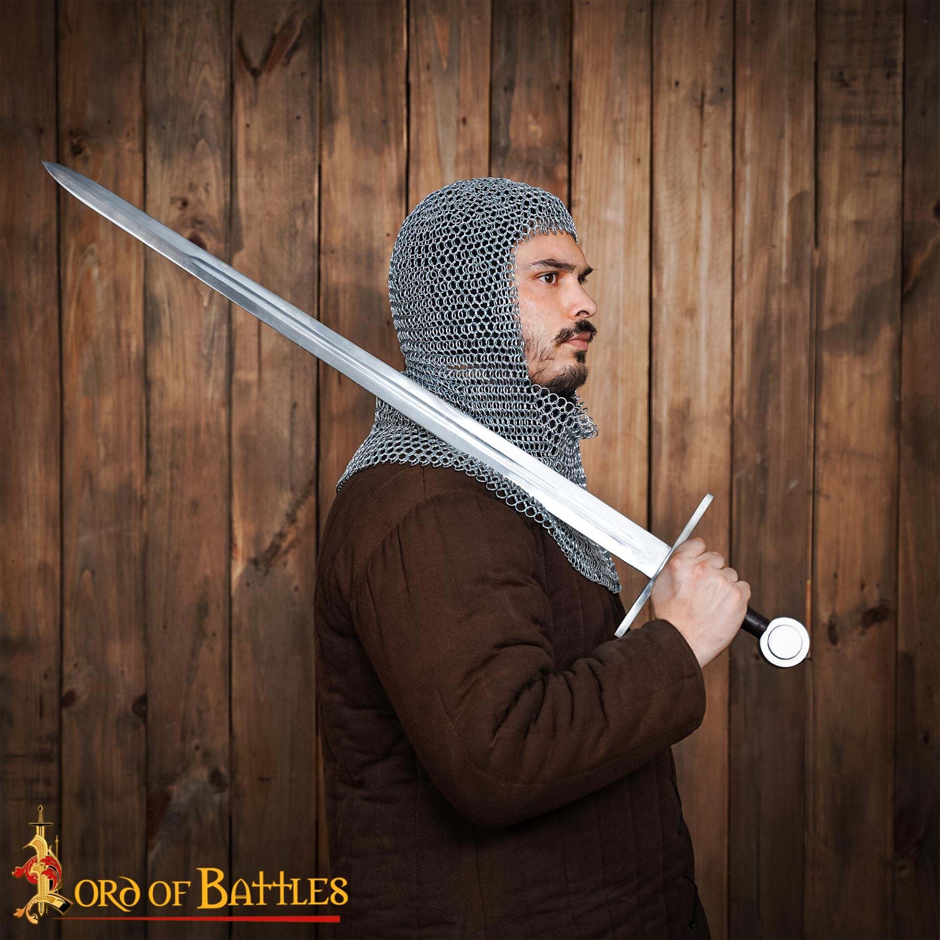 Capucha de malla medieval 10 mm — acero 16 gauge para LARP y cosplay - imagen 4