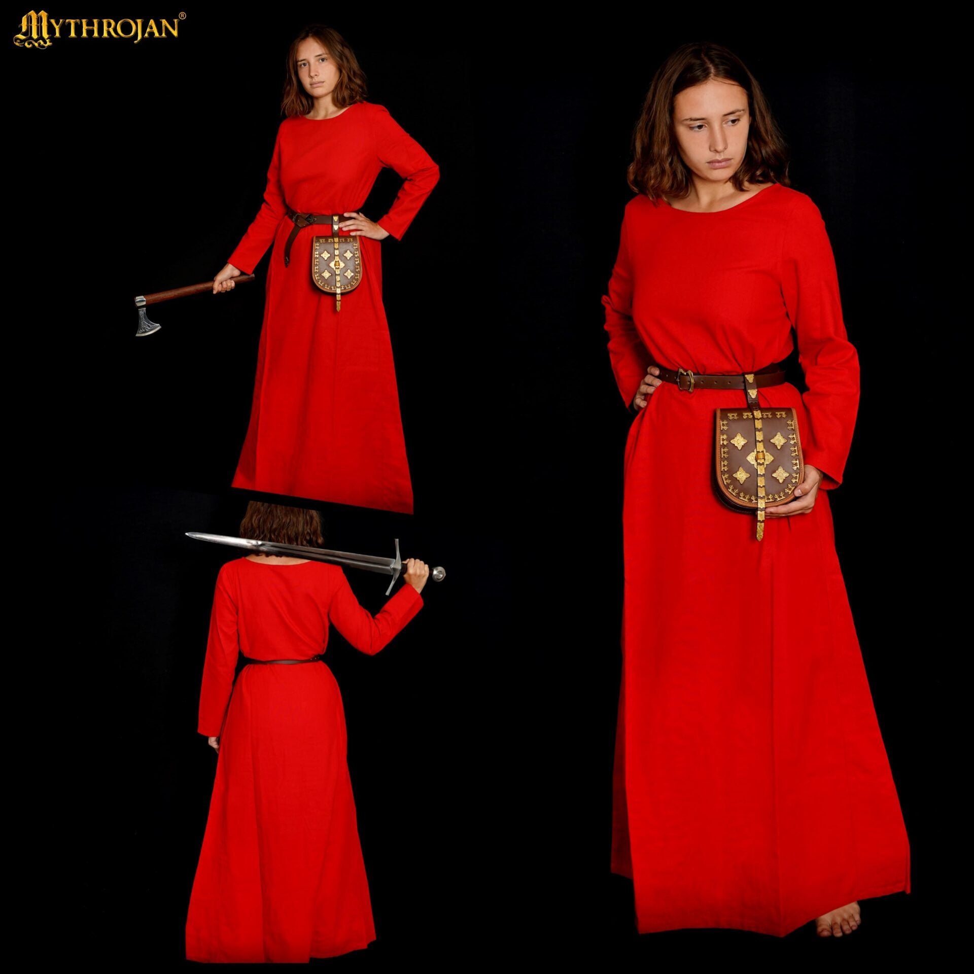 Vestido medieval 100% algodón, largo para LARP y recreación - imagen 12