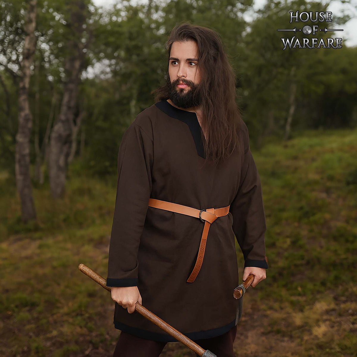 Túnica Medieval Vikinga de Algodón con Ribete - imagen 8