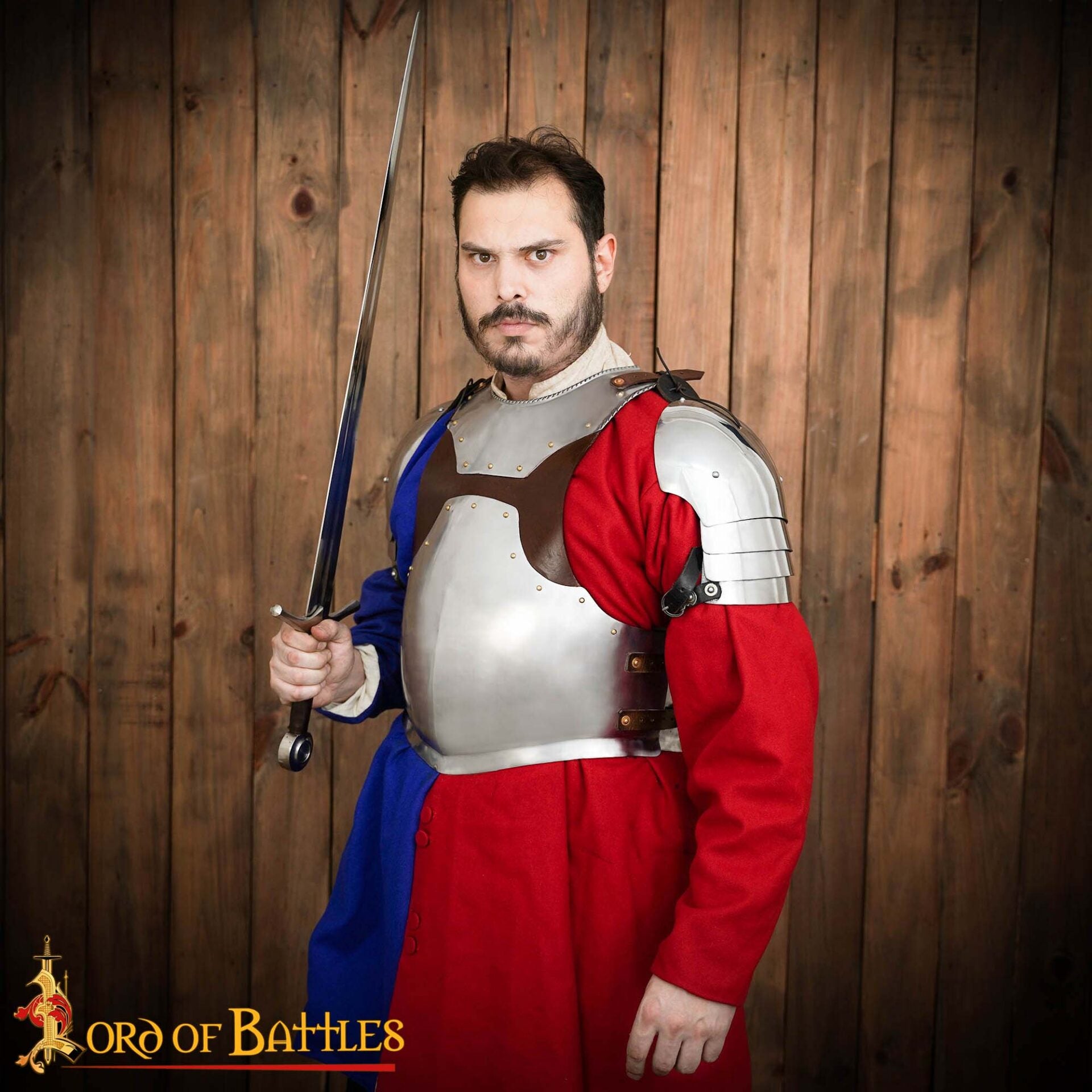 Coraza medieval de acero con ajustes de cuero - Hecha a mano - imagen 2