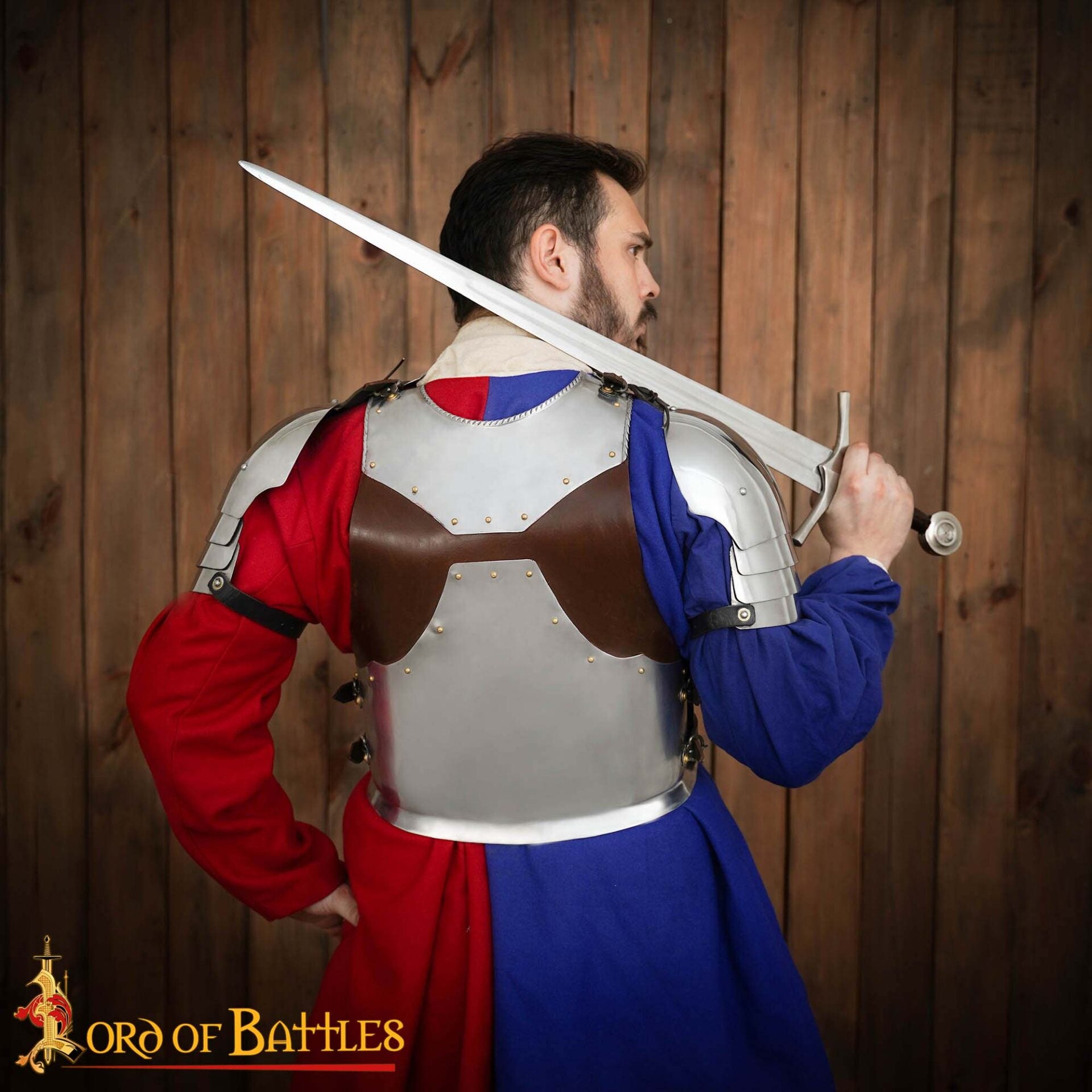 Coraza medieval de acero con ajustes de cuero - Hecha a mano - imagen 6
