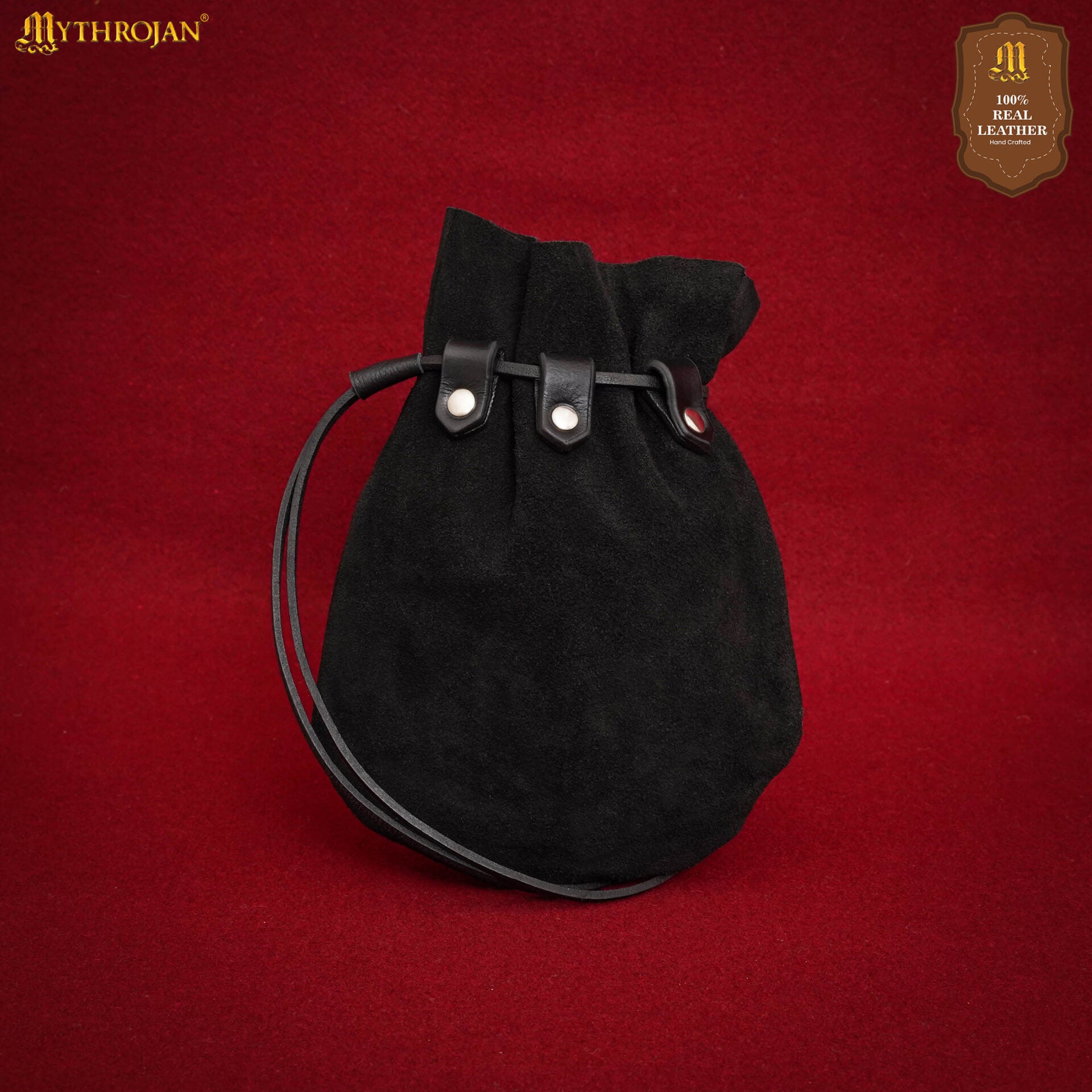 Bolsa de serraje medieval con cordón, monedero renacentista - imagen 18