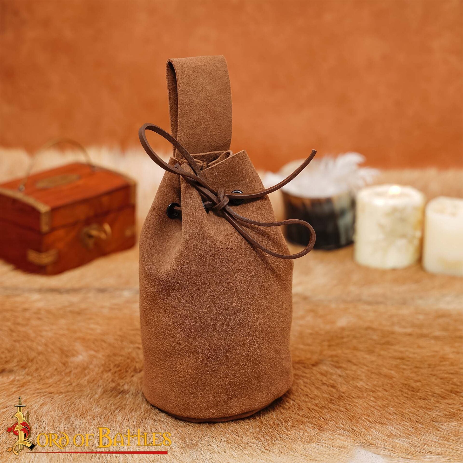 Bolsa de ante genuino con cordón para monedas y dados - imagen 18