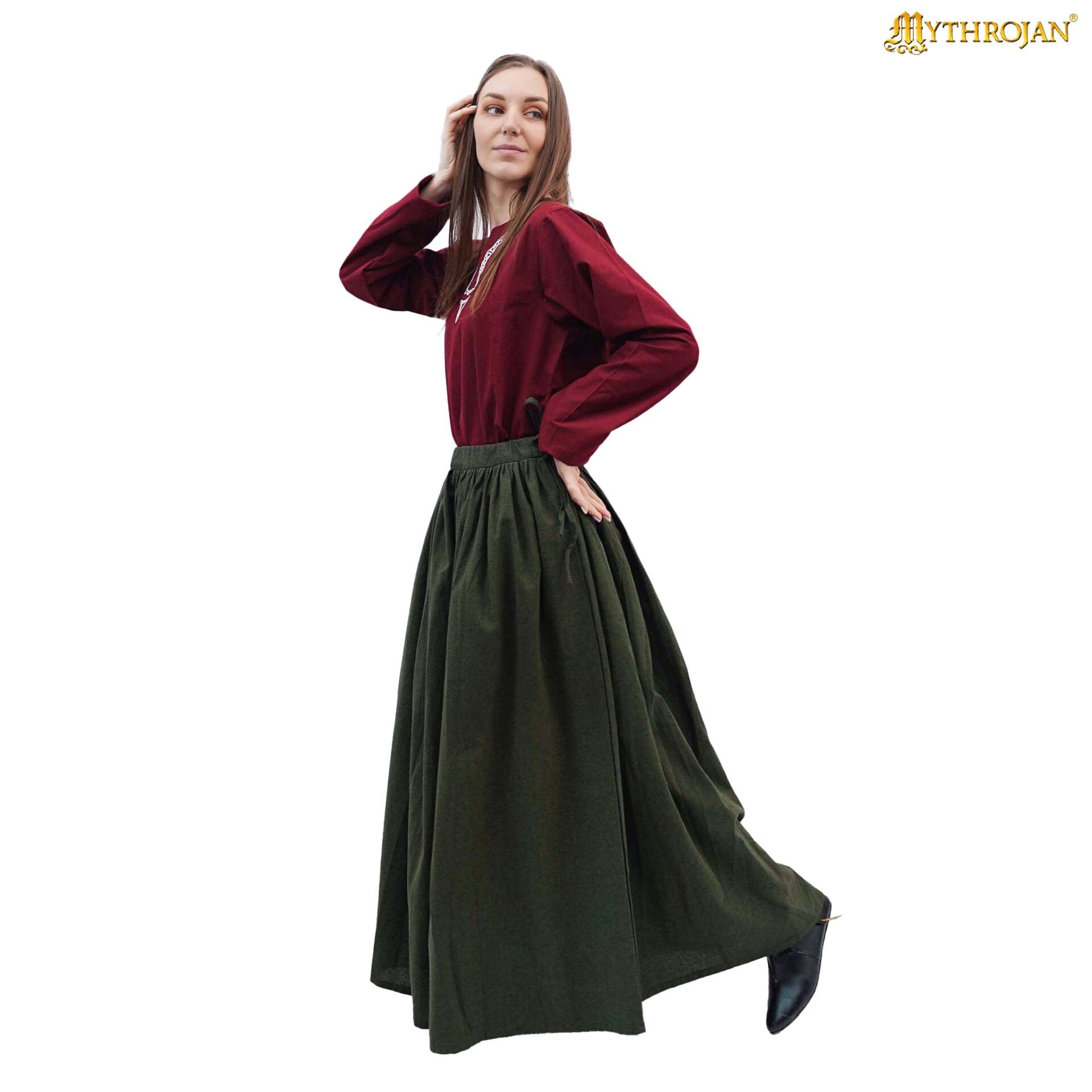 Falda Adventuress medieval de fantasía, 100% algodón, cintura ajustable - L