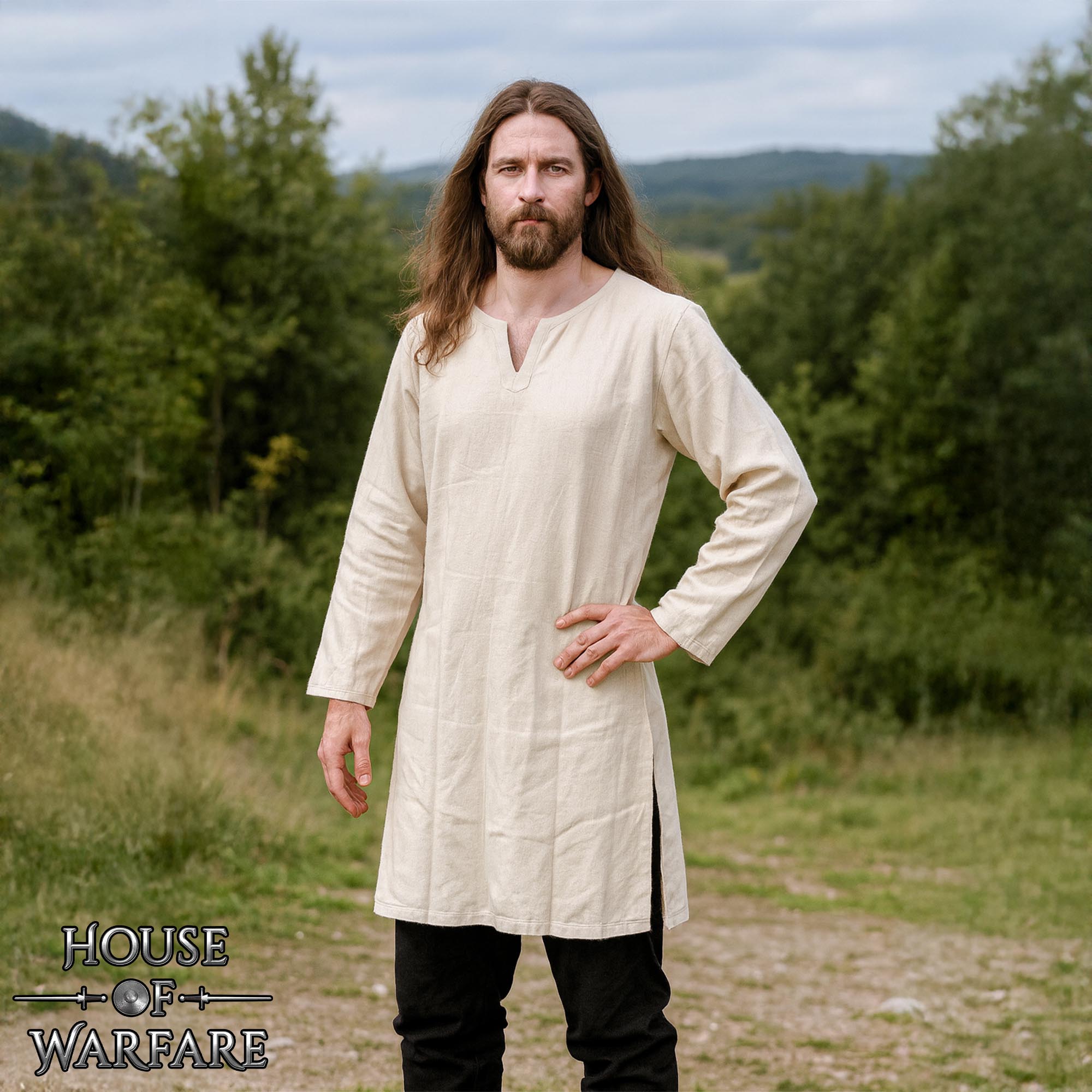 Túnica medieval de algodón, manga larga — para LARP y recreación - imagen 4