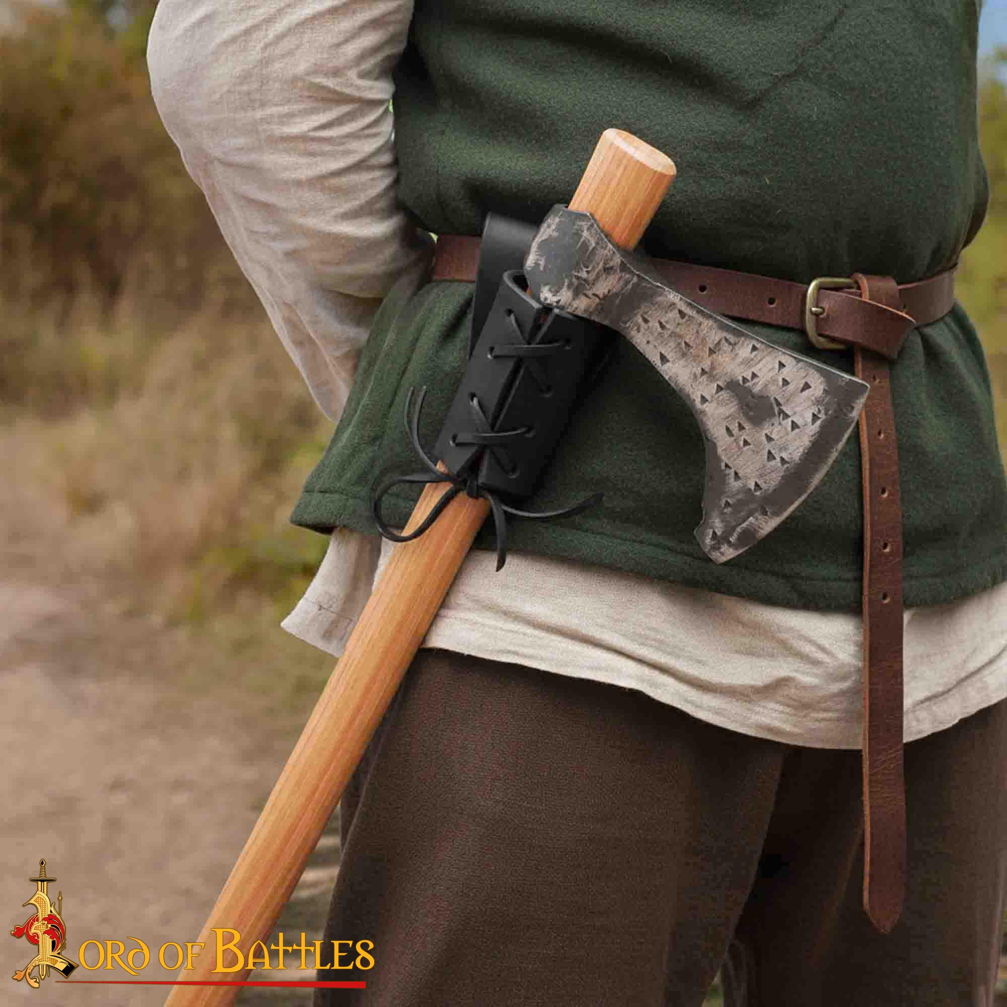 Soporte medieval de cuero ajustable para espada, hacha y daga - imagen 3