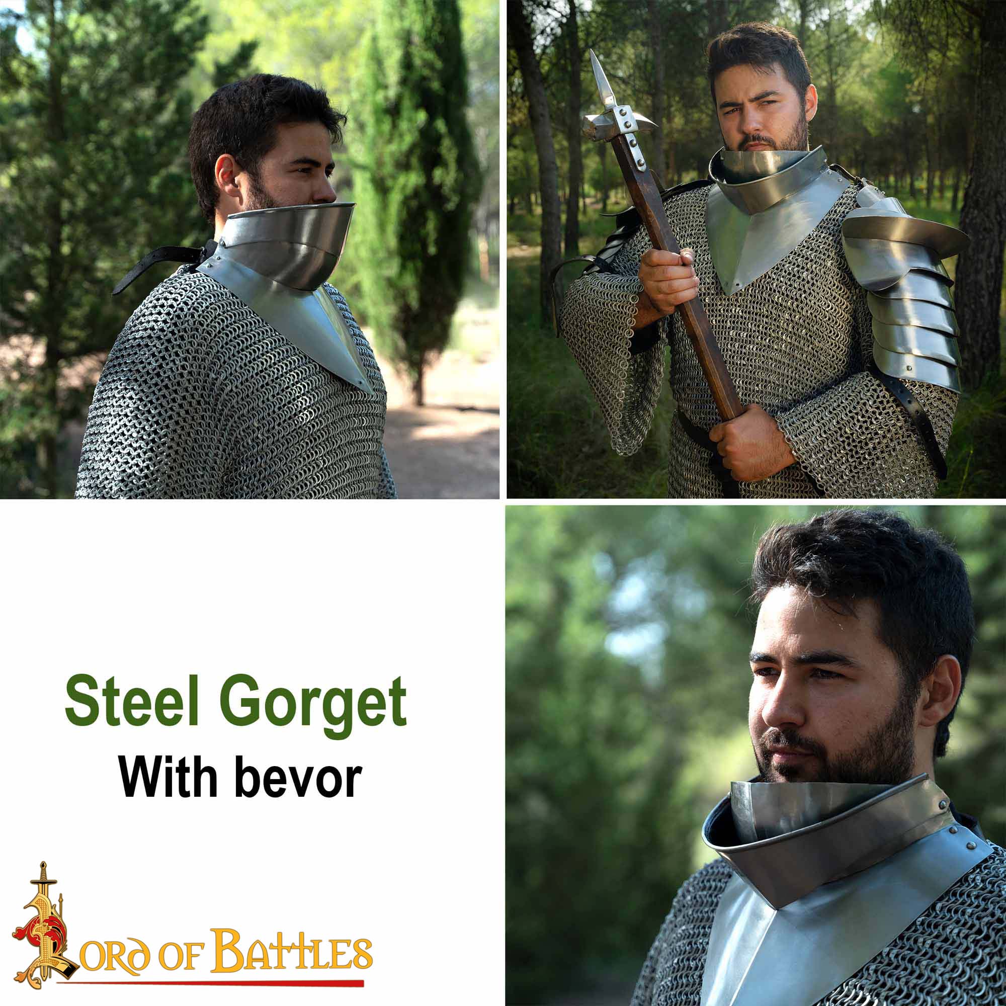 Imagen única de: Gorget Medieval del Siglo Xv con Bevor Calibre 16