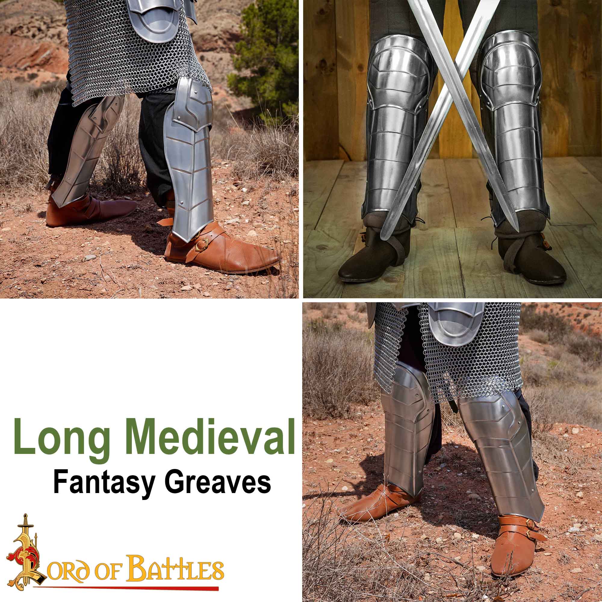 Grebas medievales de fantasía con rodilleras (poleyns) incluidas - imagen 7
