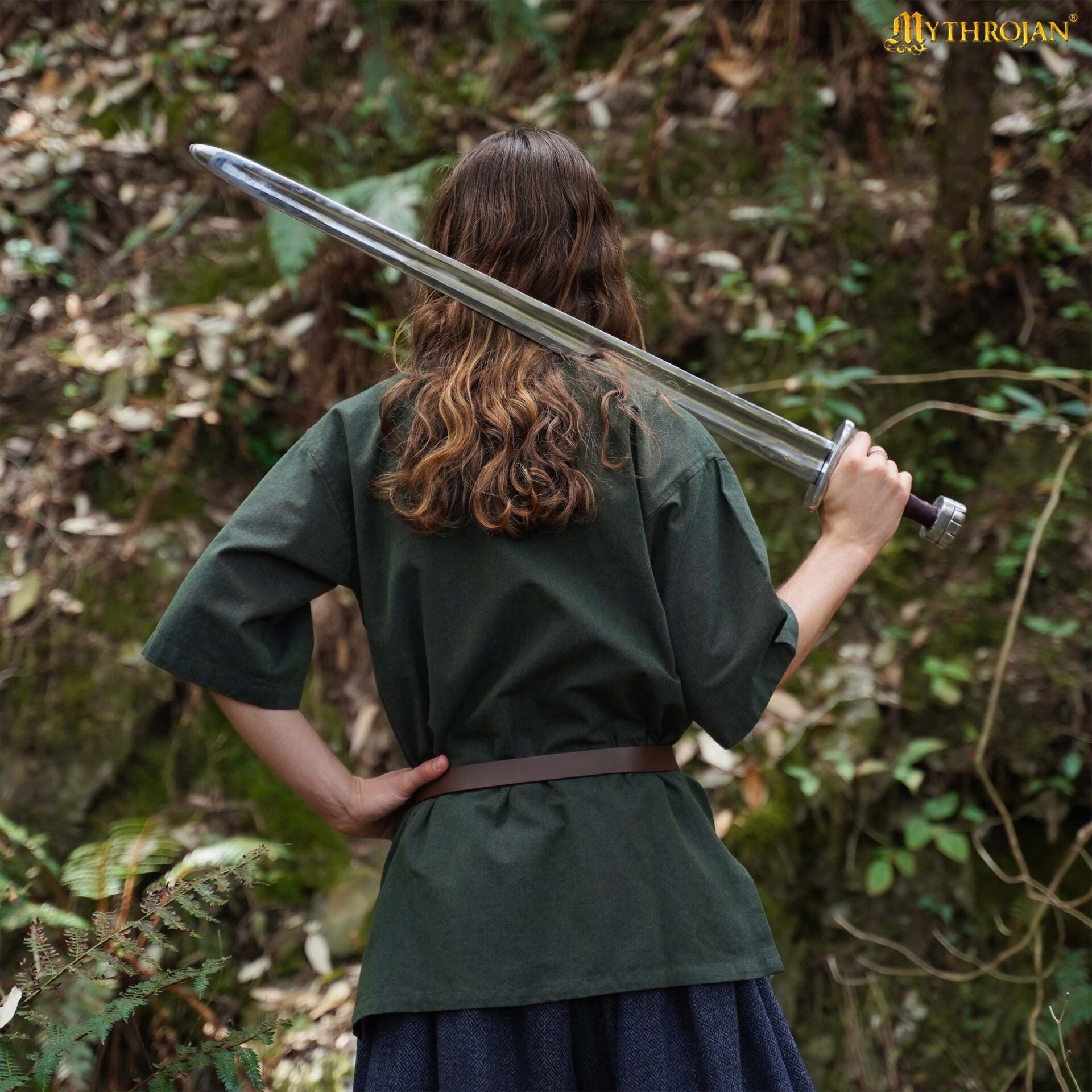 Imagen única de: Túnica vikinga Ragnar de algodón, manga corta para LARP y teatro