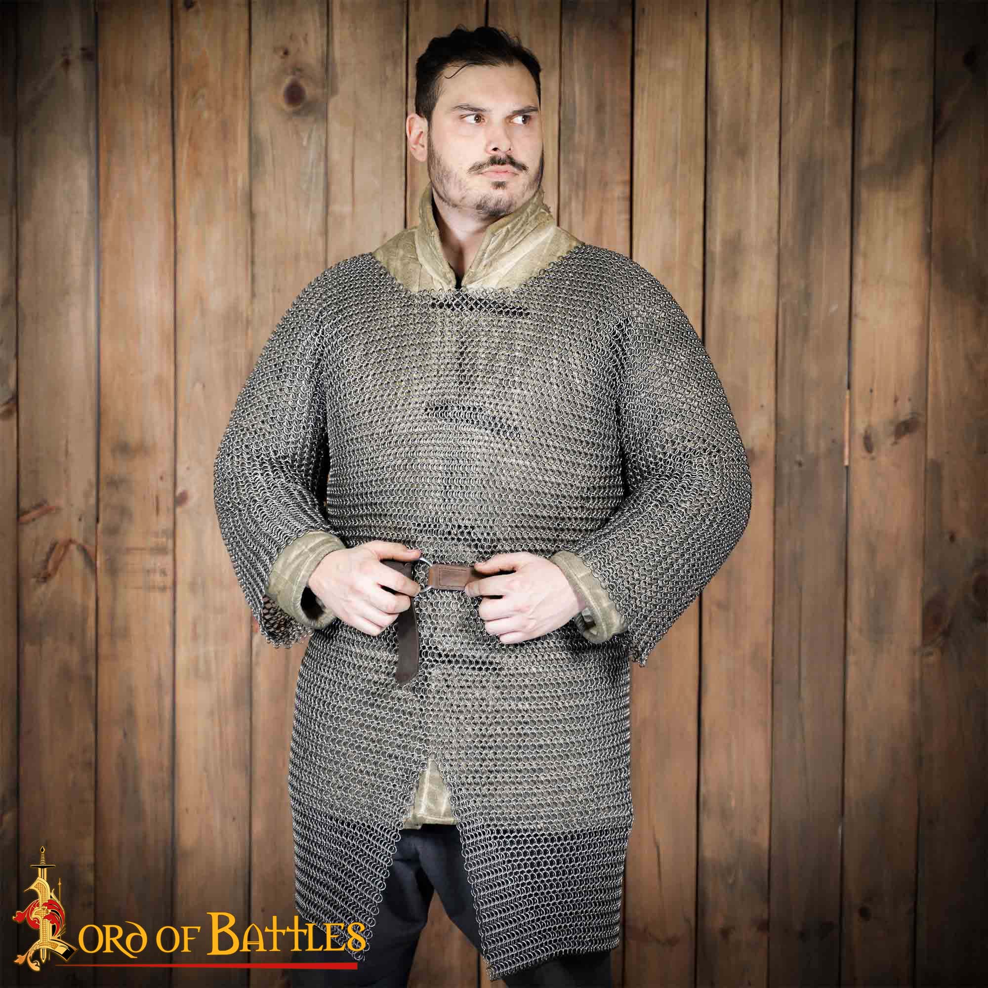 Imagen única de: Hauberk de malla medieval en acero de resorte, anillas 9 mm (16 calibre)