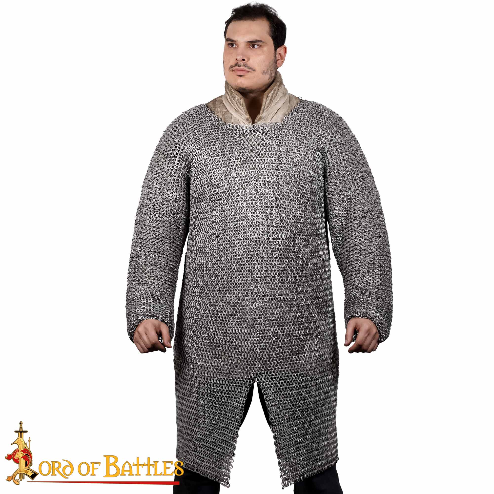 Hauberk de malla con anillas riveteadas 10 mm — aluminio, tallas L–XXL - imagen 4