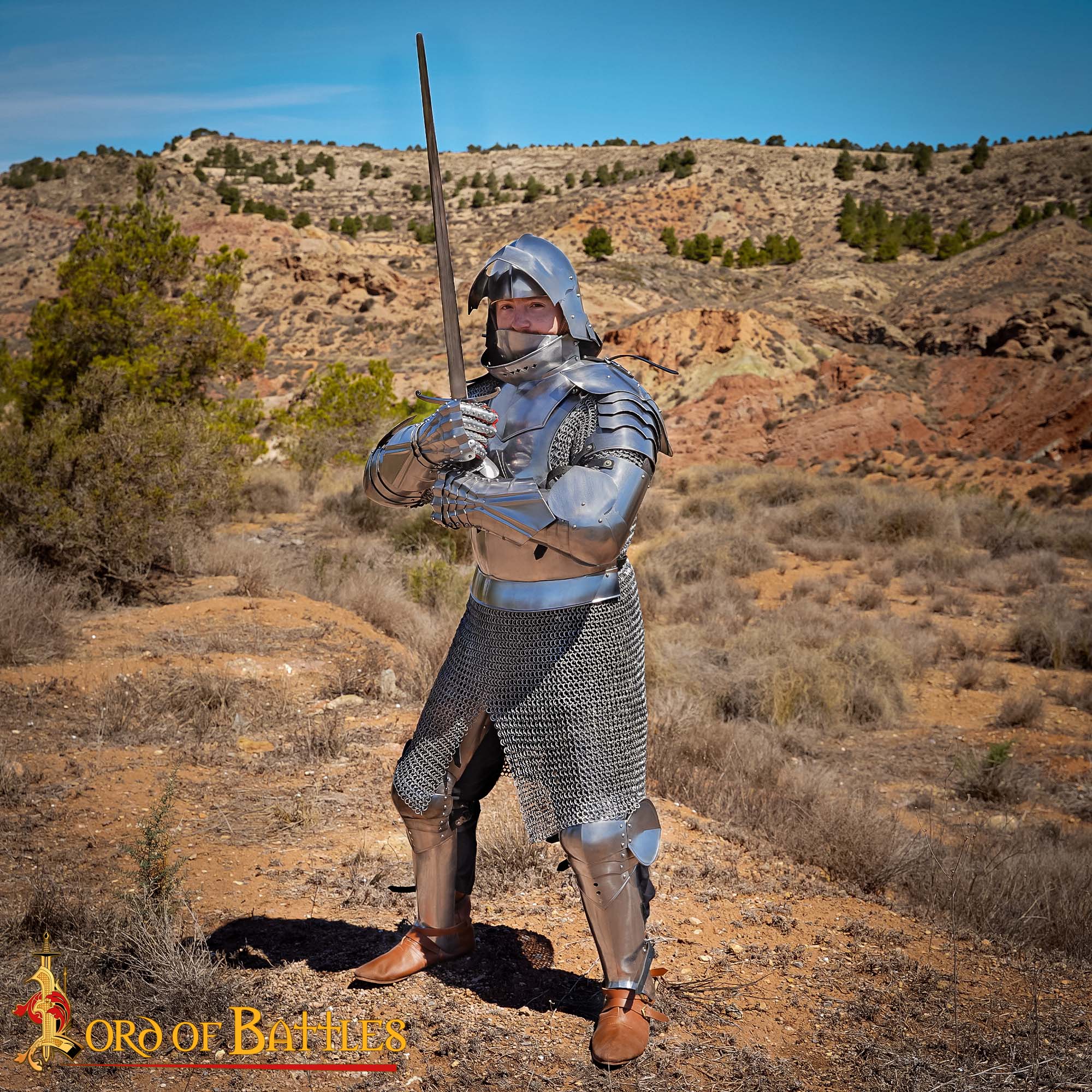 Hauberk de malla con anillas riveteadas 10 mm — aluminio, tallas L–XXL - imagen 6