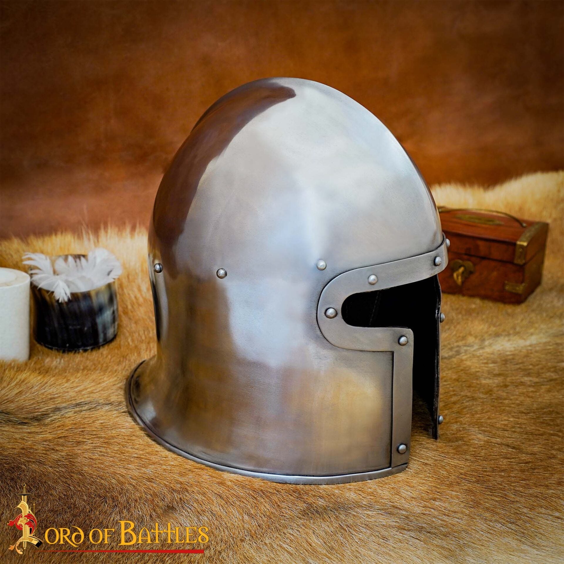 Imagen única de: Casco Barbute Italiano del Siglo Xv Calibre 16