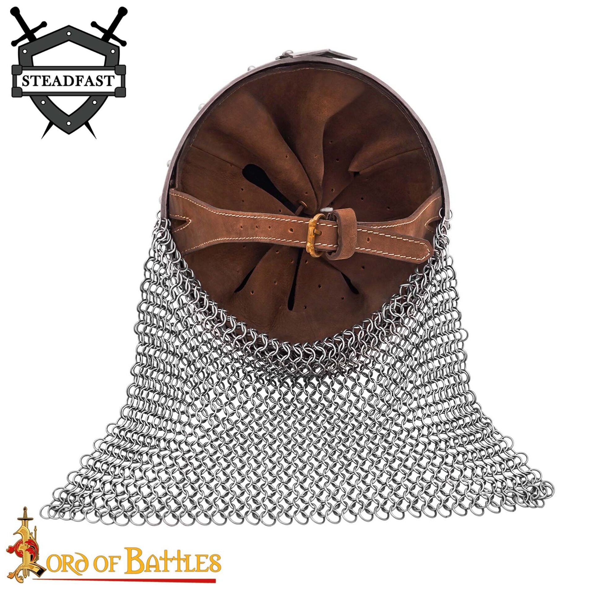 Imagen única de: Casco Medieval Normando Nasal de Acero con Corail de Cota de Malla 16 Calibre