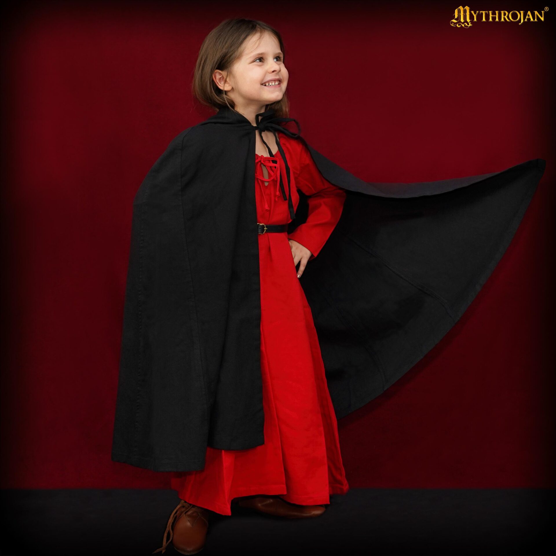 Capa medieval con capucha 100% algodón para LARP y recreación - imagen 17