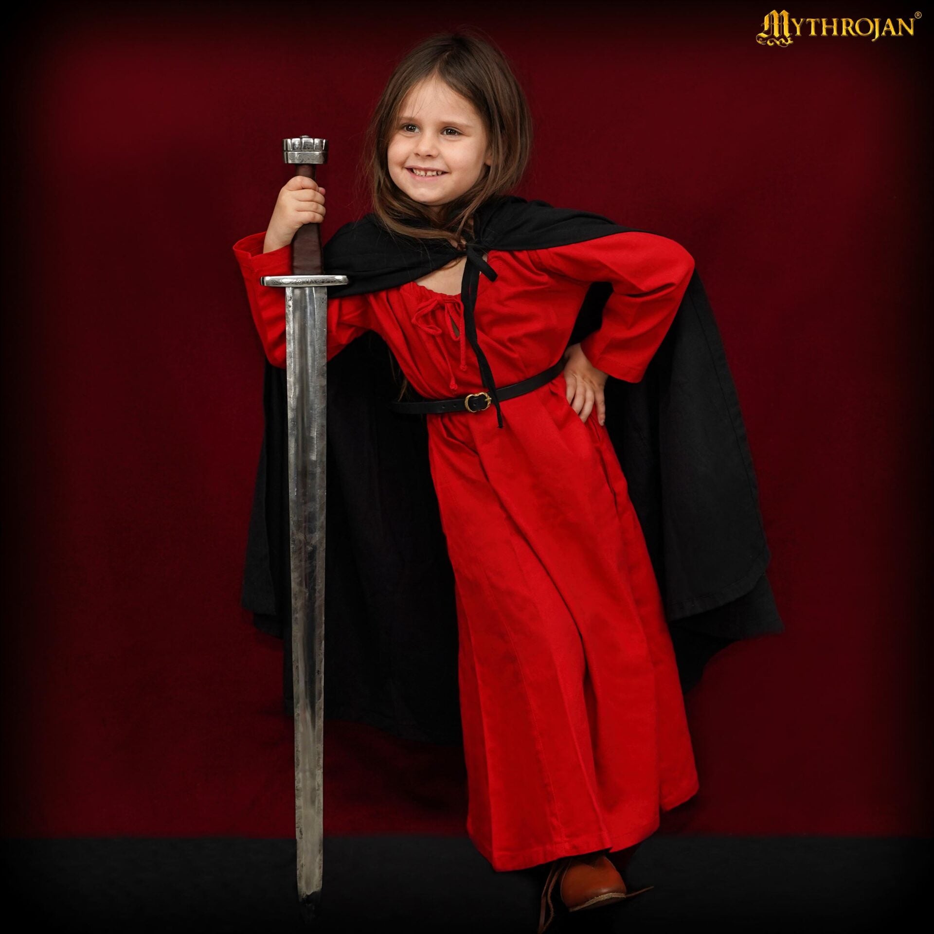 Capa medieval con capucha 100% algodón para LARP y recreación - imagen 3