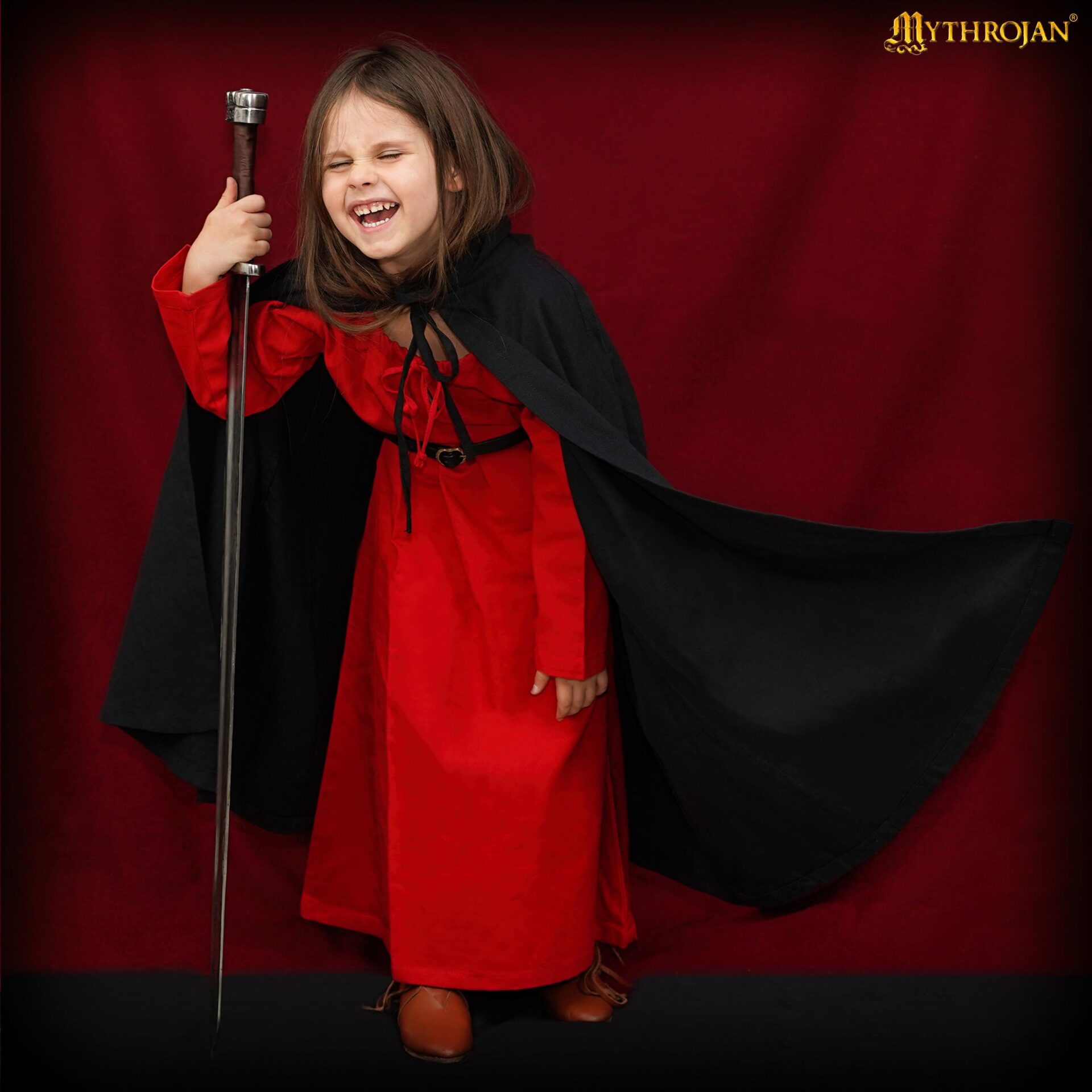 Capa medieval con capucha 100% algodón para LARP y recreación - imagen 20