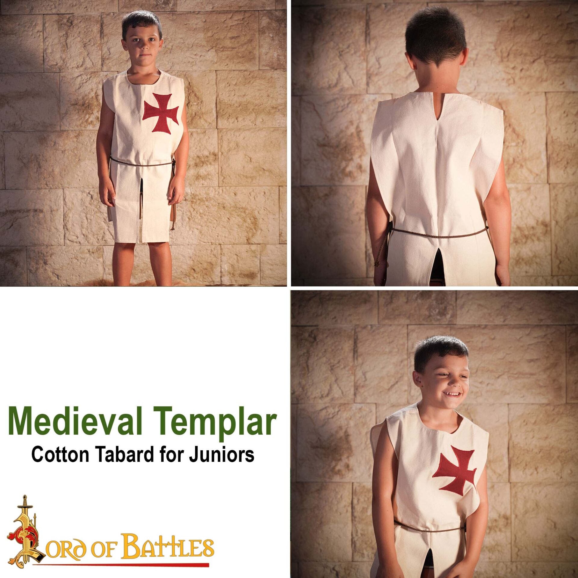 Imagen única de: Sobrecota templaria de algodón para juvenil - imagen 7