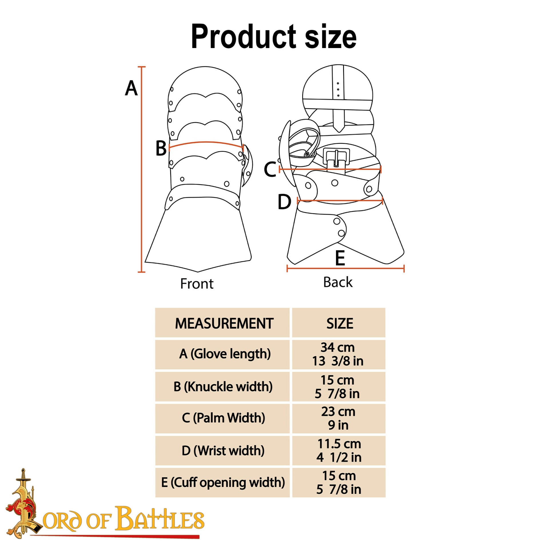 Caballero Medieval Torneo Manopla Guanteletes Armadura de Acero con Guantes de Gamuza - Imagen 3