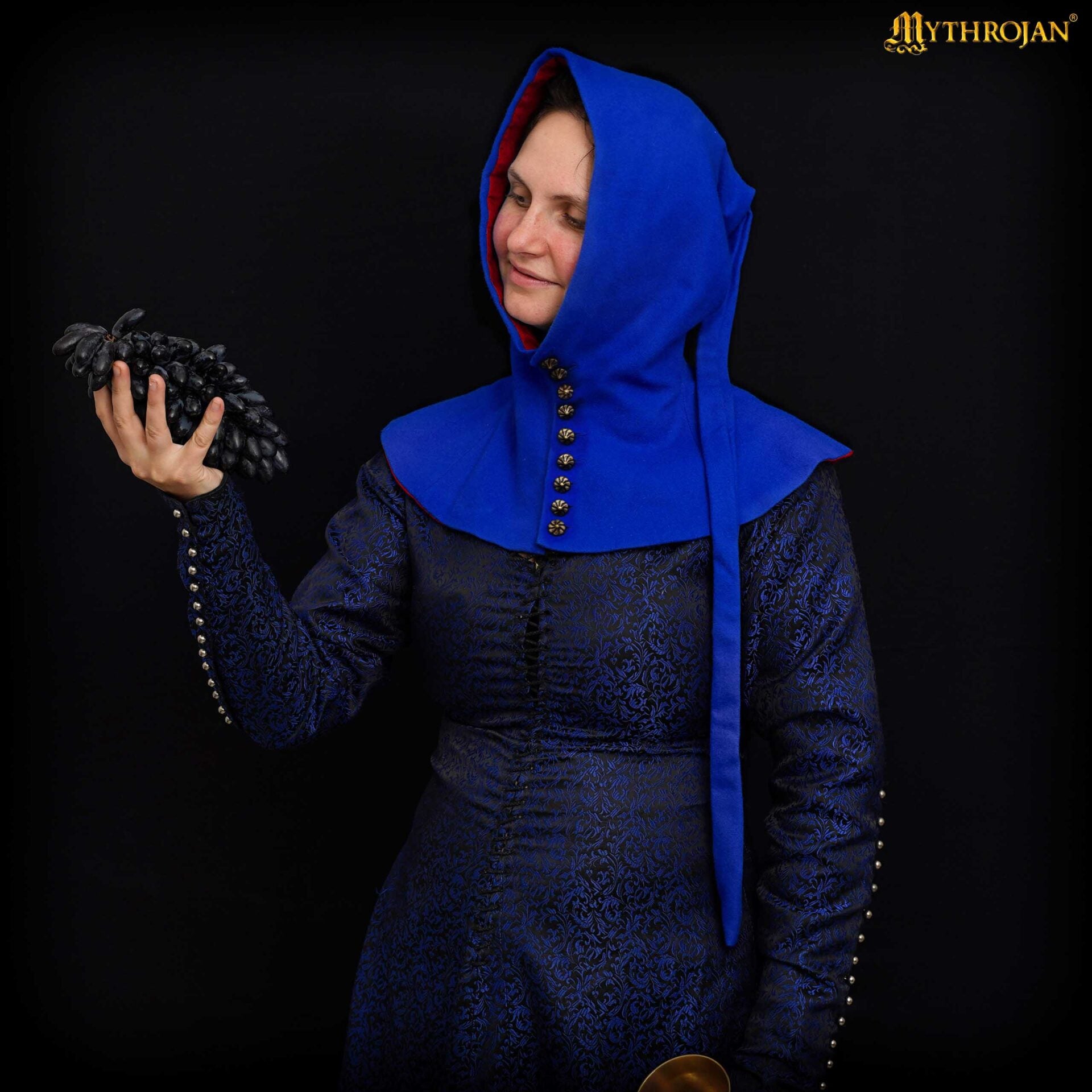 Gorro medieval femenino abotonado (siglo XV) - Liripipe largo - imagen 4
