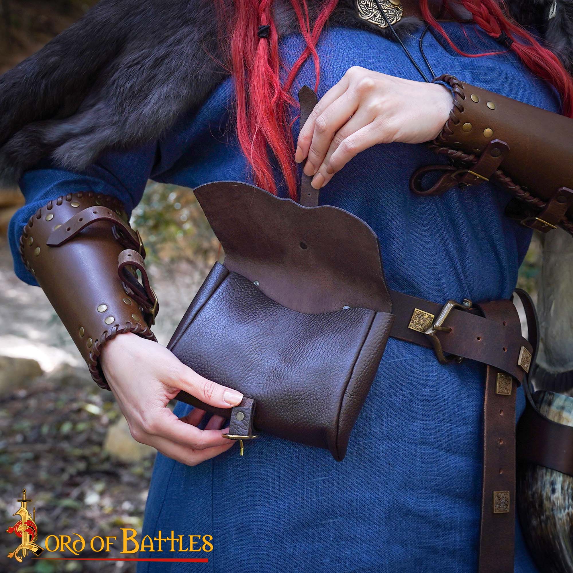 Bolsa medieval de cuero para cinturón - imagen 6