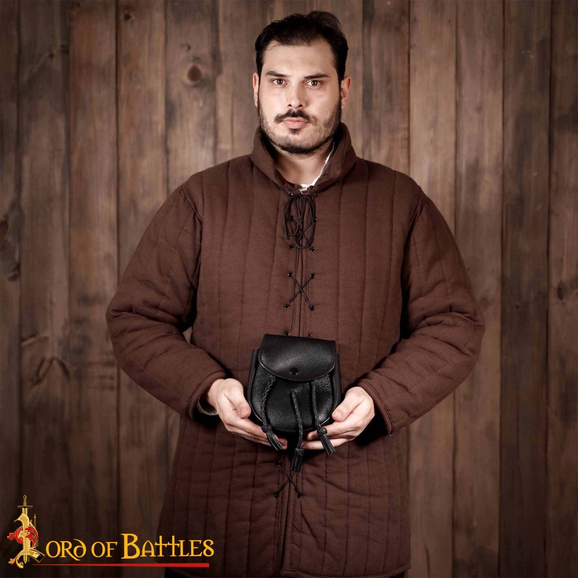 Imagen única de: Sporran Medieval con Borlas Trenzadas Hecho a Mano de Cuero Genuino