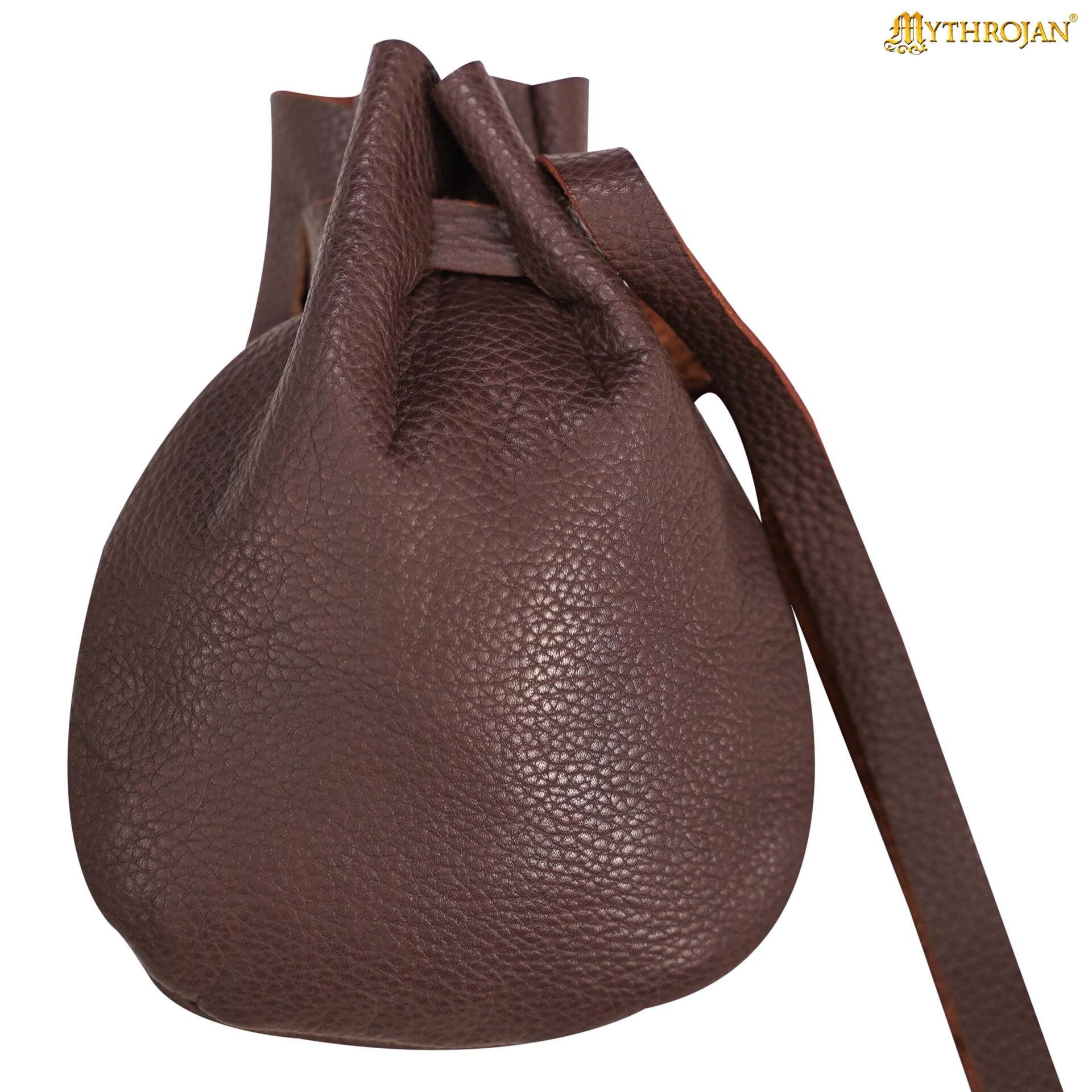 Bolsa medieval de cuero con cordón para LARP y recreación - imagen 4