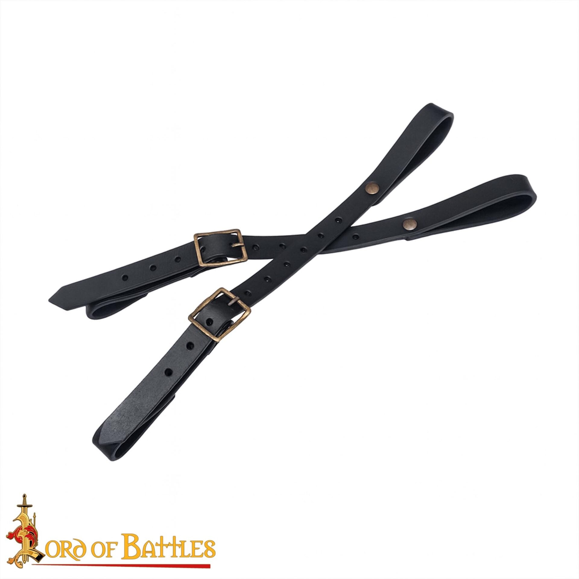 Colgador de espada medieval en cuero, doble correa ajustable - imagen 5