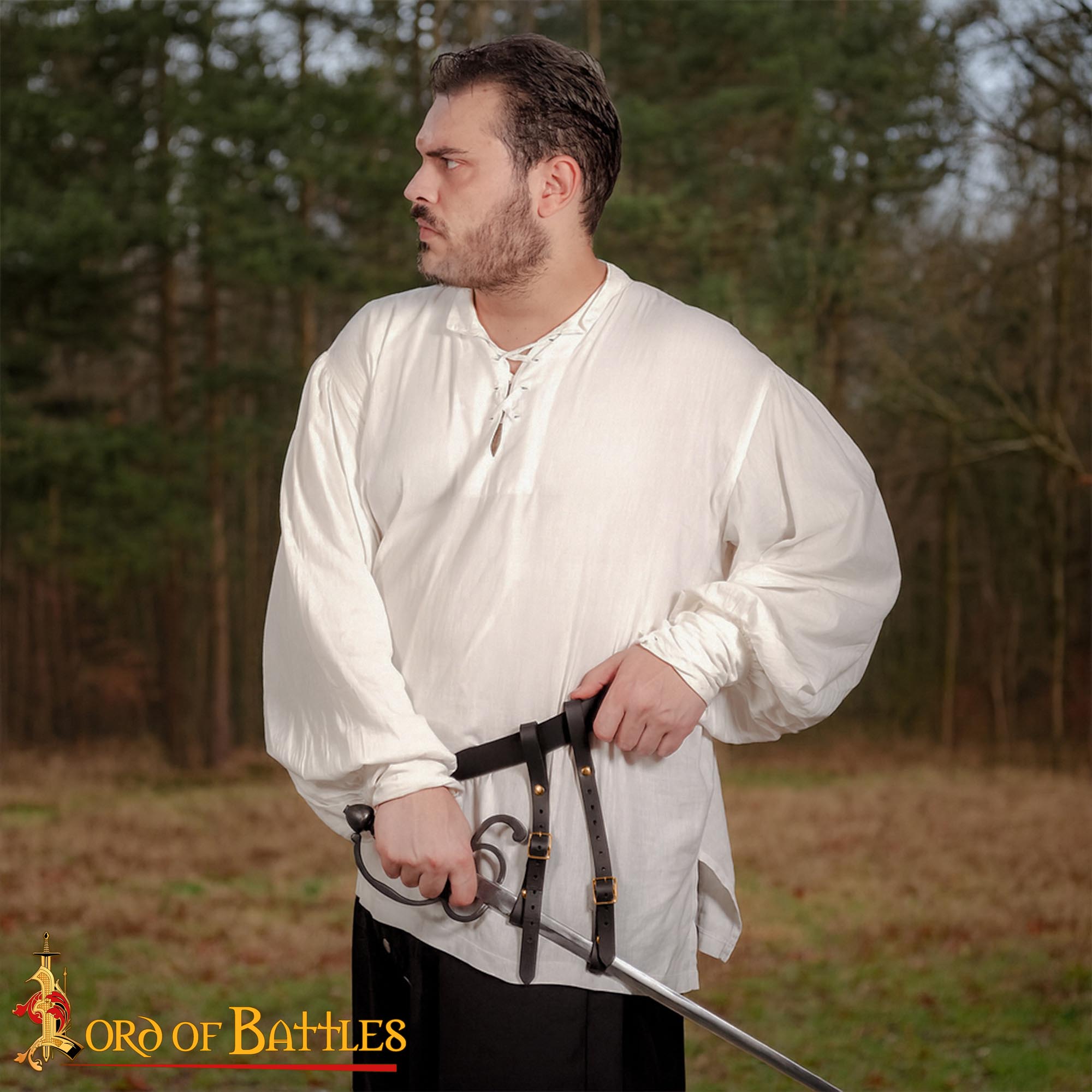 Colgador de espada medieval en cuero, doble correa ajustable - imagen 6