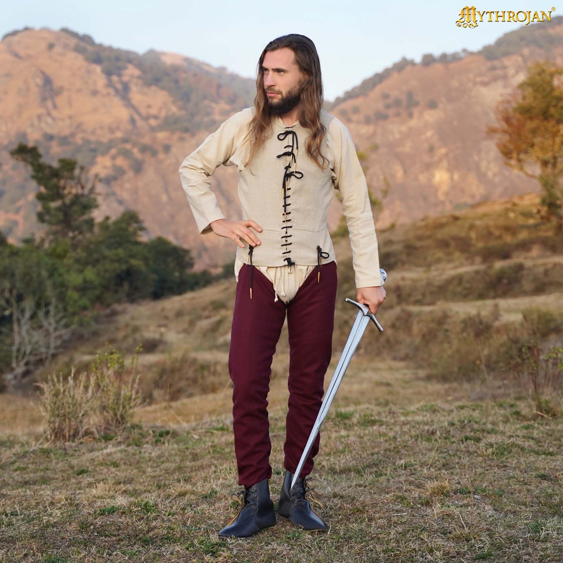 Calzones medievales de lino y mezcla para hombre — ropa interior histórica - imagen 18
