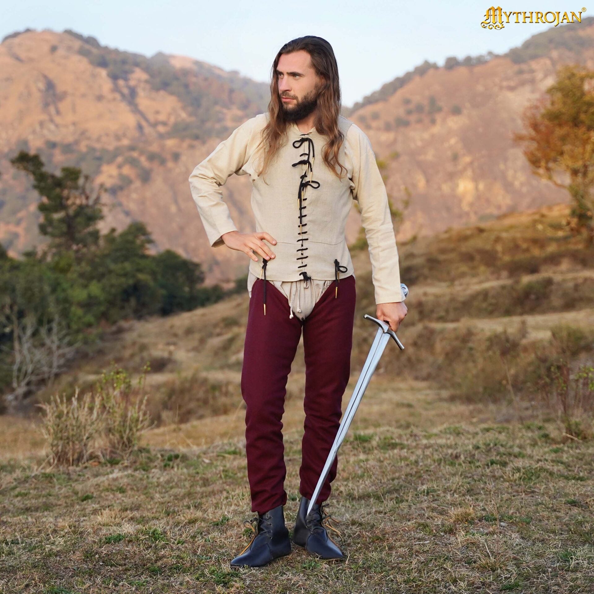 Calzones medievales de lino y mezcla para hombre — ropa interior histórica - imagen 12