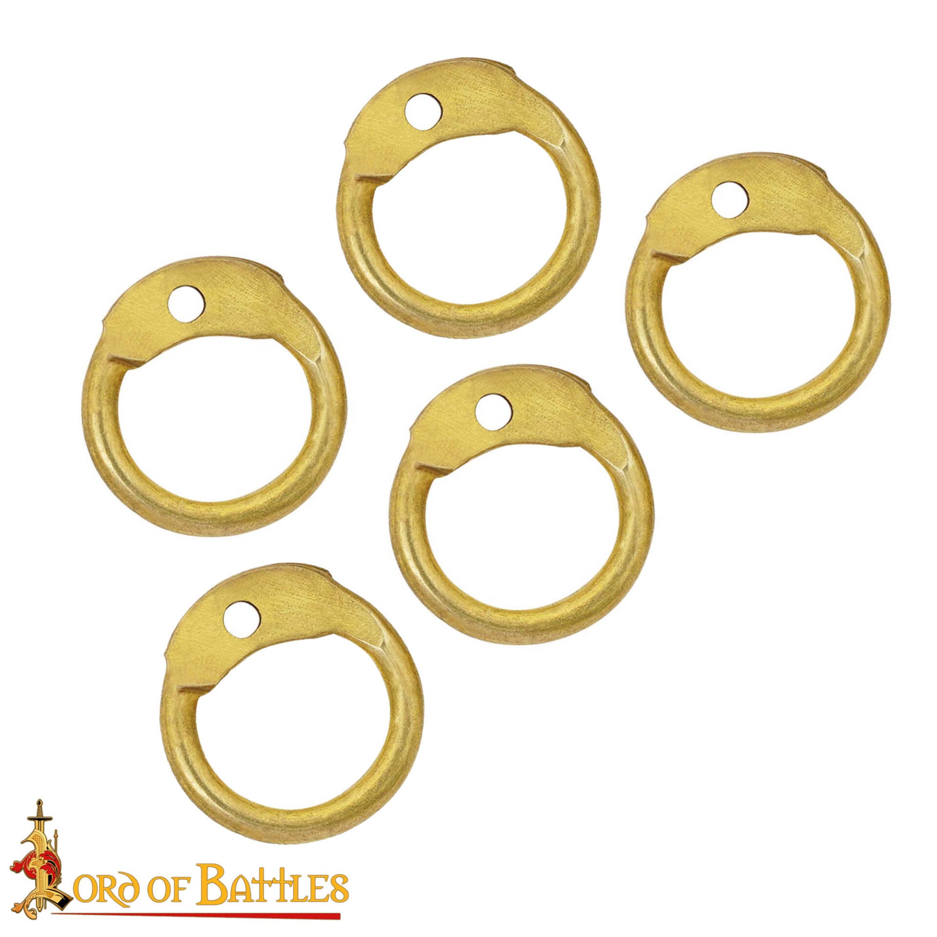 Imagen única de: Anillos Redondos de Latón - Anillo Redondo de Remaches de Cúpula de 9 Mm - Calibre 18, Acabado de Latón - 1kgs - Ideal para Bricolaje y Reparaciones de Cota de Malla