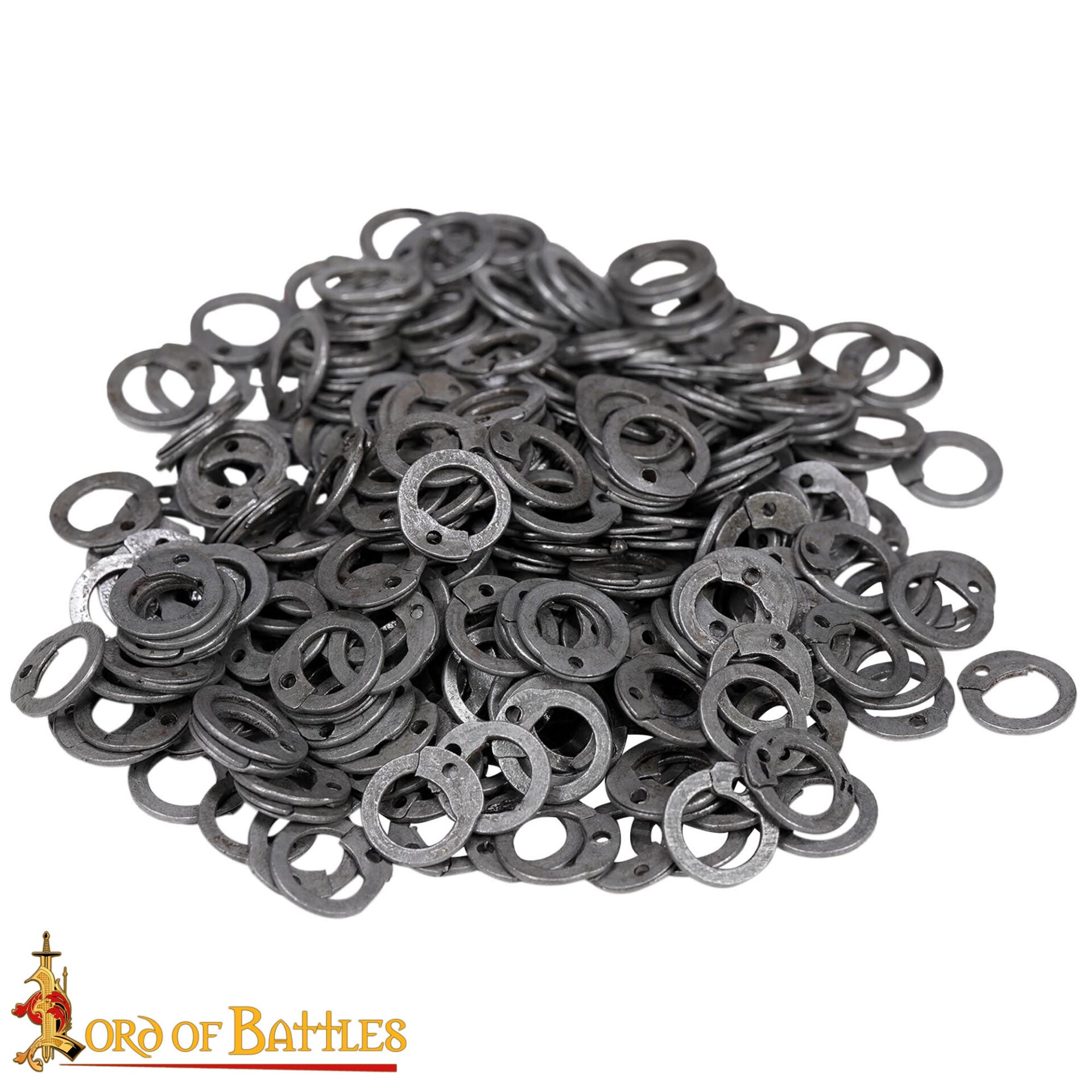Imagen única de: Anillas Planas de Acero - Anillas Planas con Remaches en Forma de Cúpula de 6 Mm - Calibre 18, Acabado Natural - 1kgs - Ideal para Bricolaje y Reparaciones de Cota de Malla