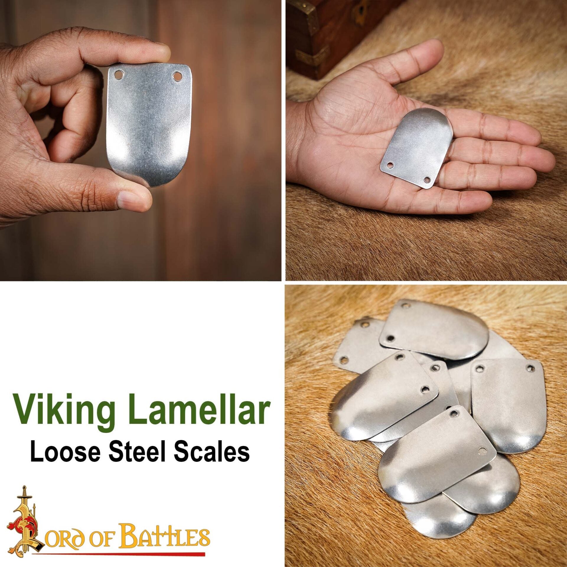 Placas lamelares Birka de acero para armadura vikinga - 100 unidades - imagen 8