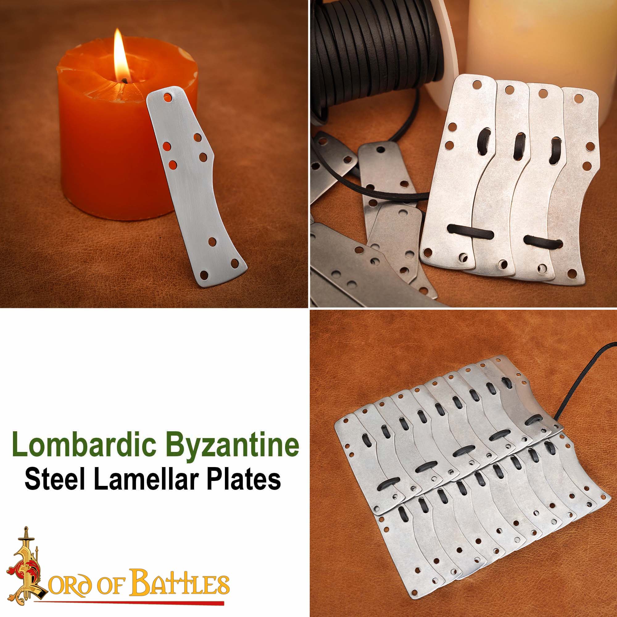 Placas lamelares lombardas-bizantinas en acero - juego de 100 - imagen 7