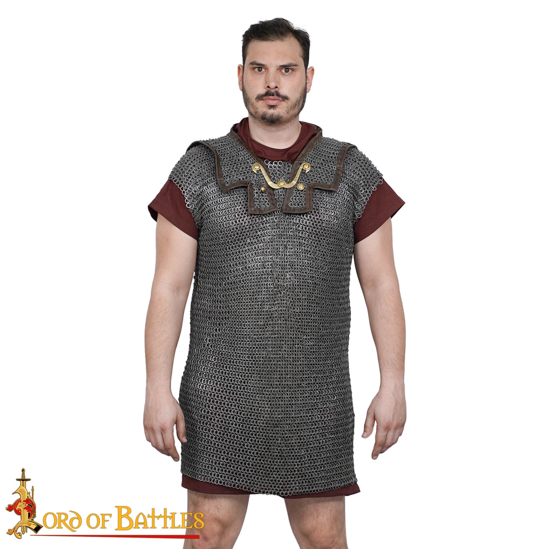 Lorica Hamata — cota de malla romana, anillas planas 9 mm, acero calibre 17 - imagen 4
