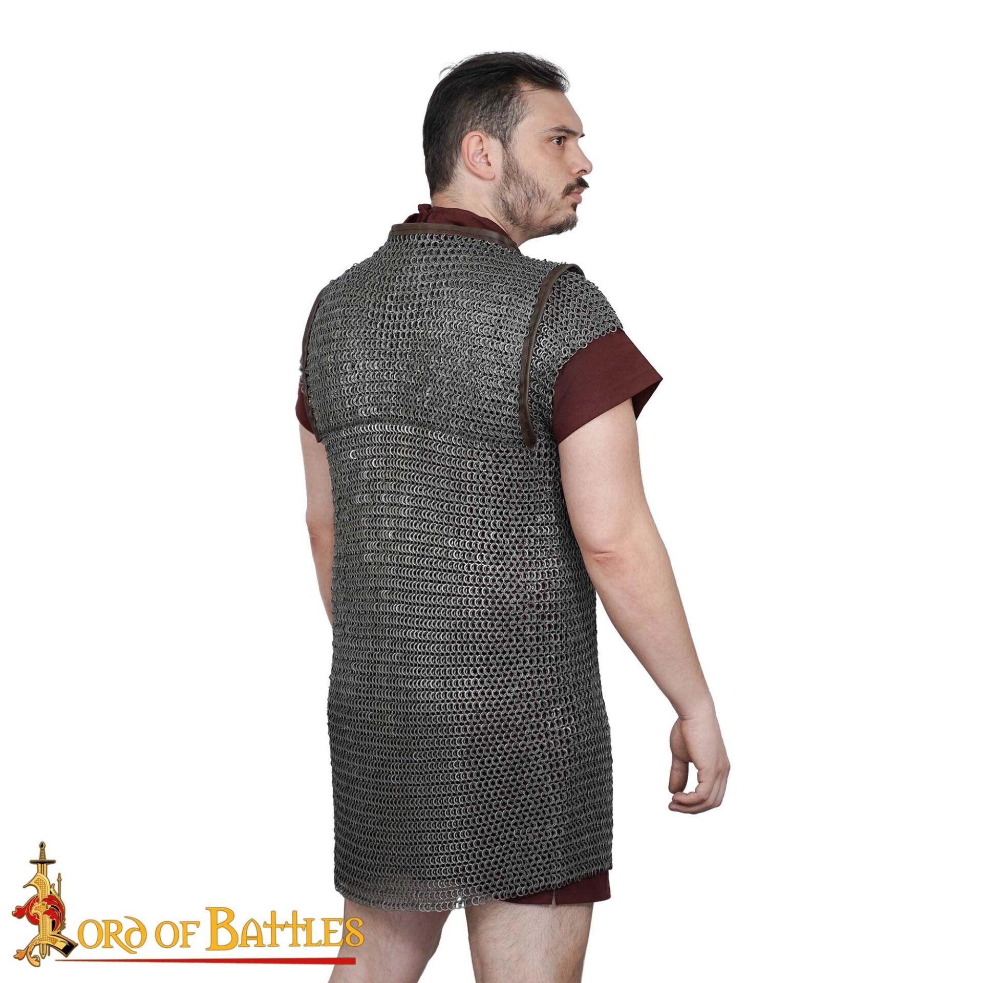 Lorica Hamata — cota de malla romana, anillas planas 9 mm, acero calibre 17 - imagen 5