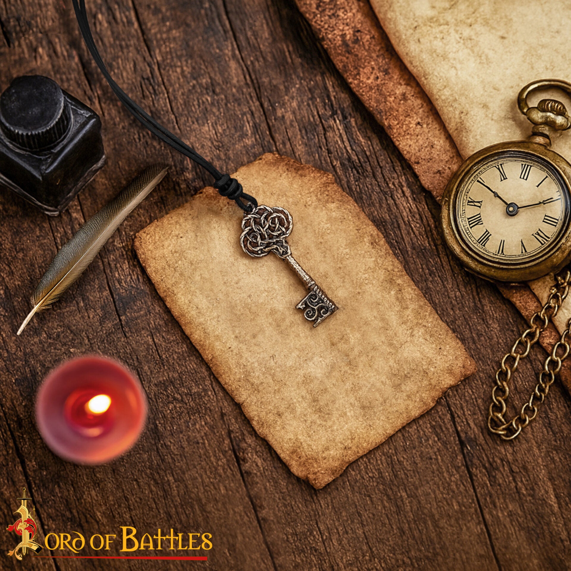 Imagen única de: Colgante de Llave Medieval de Bronce Fundido a la Cera Perdida