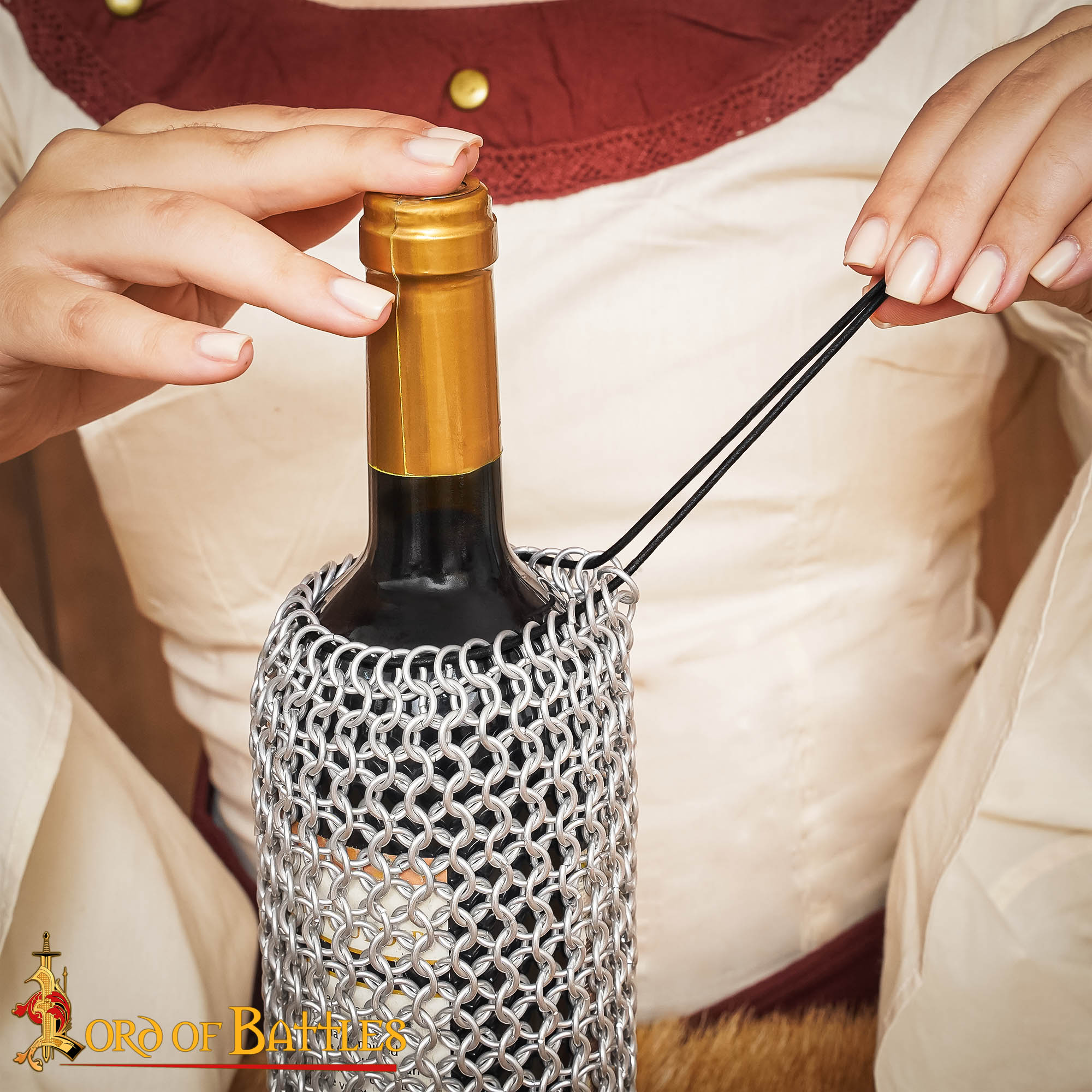 Imagen única de: Funda de malla para botella (8 mm) — para LARP, cosplay y recreación - imagen 2