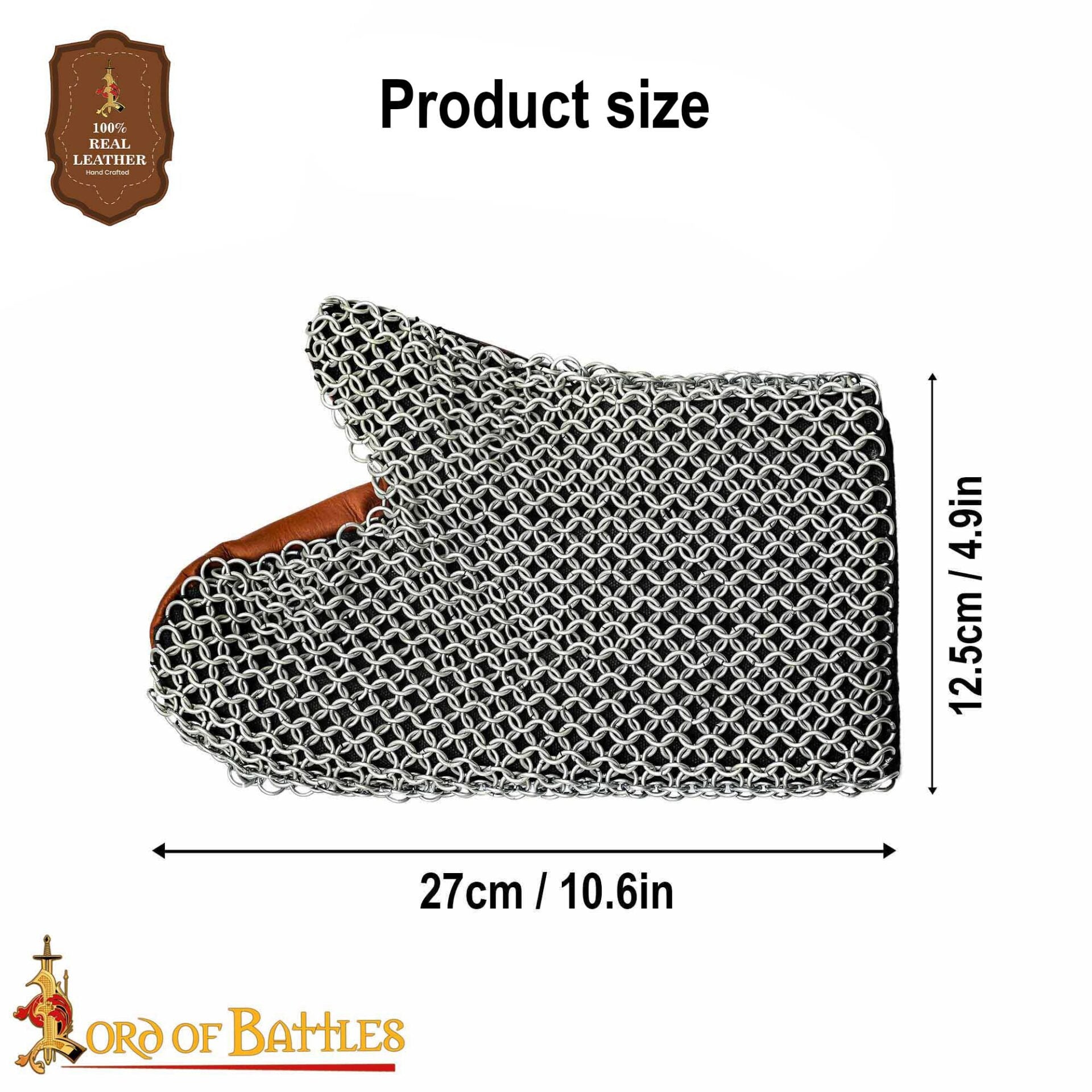 Imagen única de: Guantes de cota de malla 8 mm con forro de cuero - imagen 3