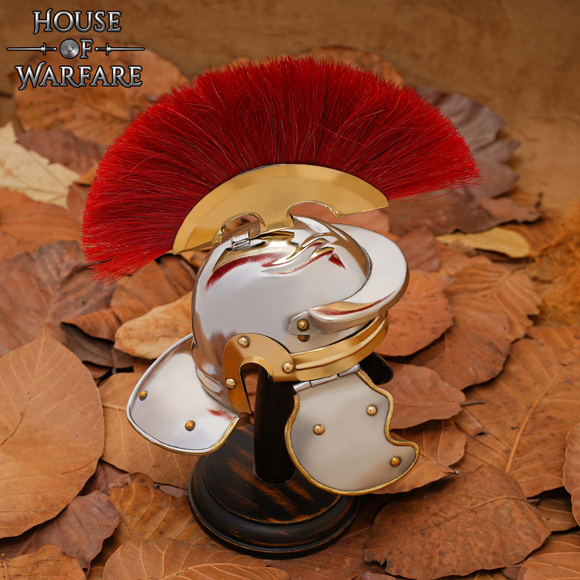 Imagen única de: Mini Yelmo Romano Artesanal - Expositor de Madera