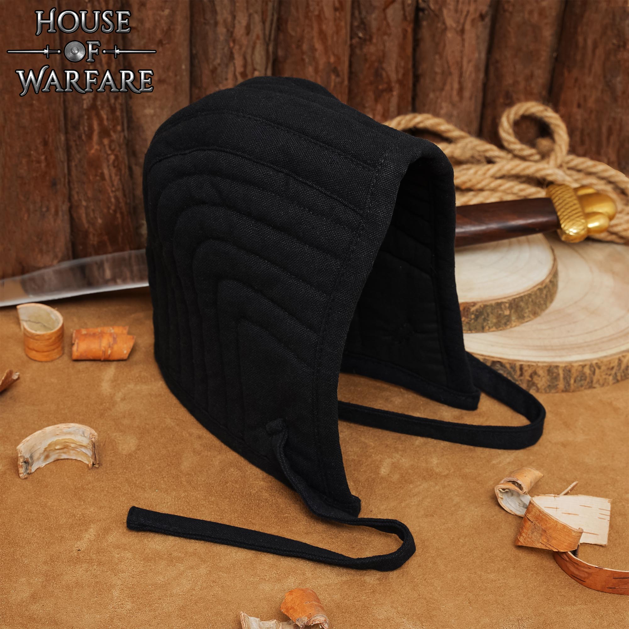 Imagen única de: Gorro acolchado medieval de doble capa para casco