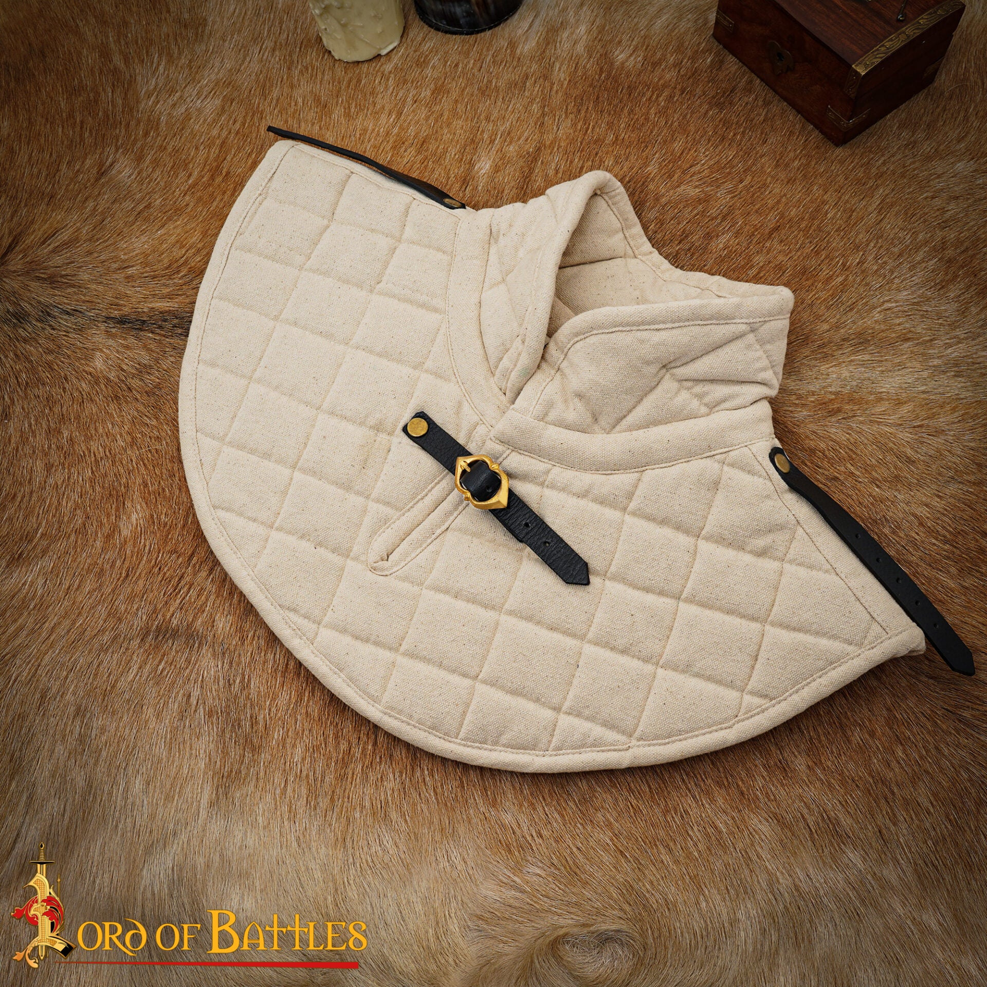 Collar acolchado medieval para armadura - Crudo