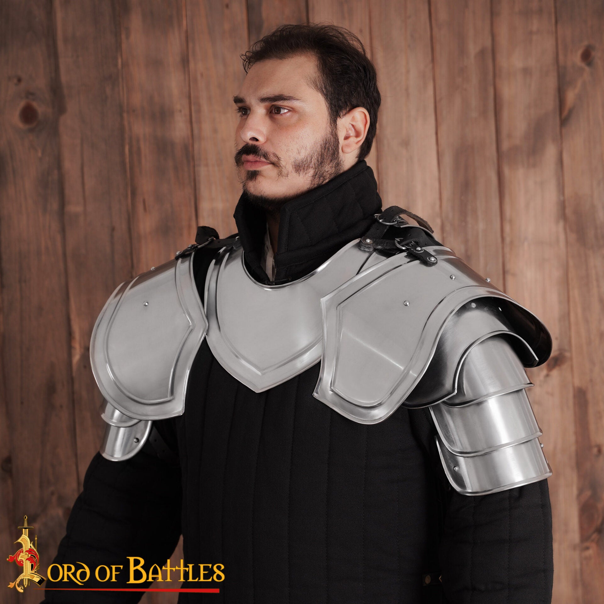 Hombreras de caballero medieval articuladas, acero calibre 18 - imagen 7